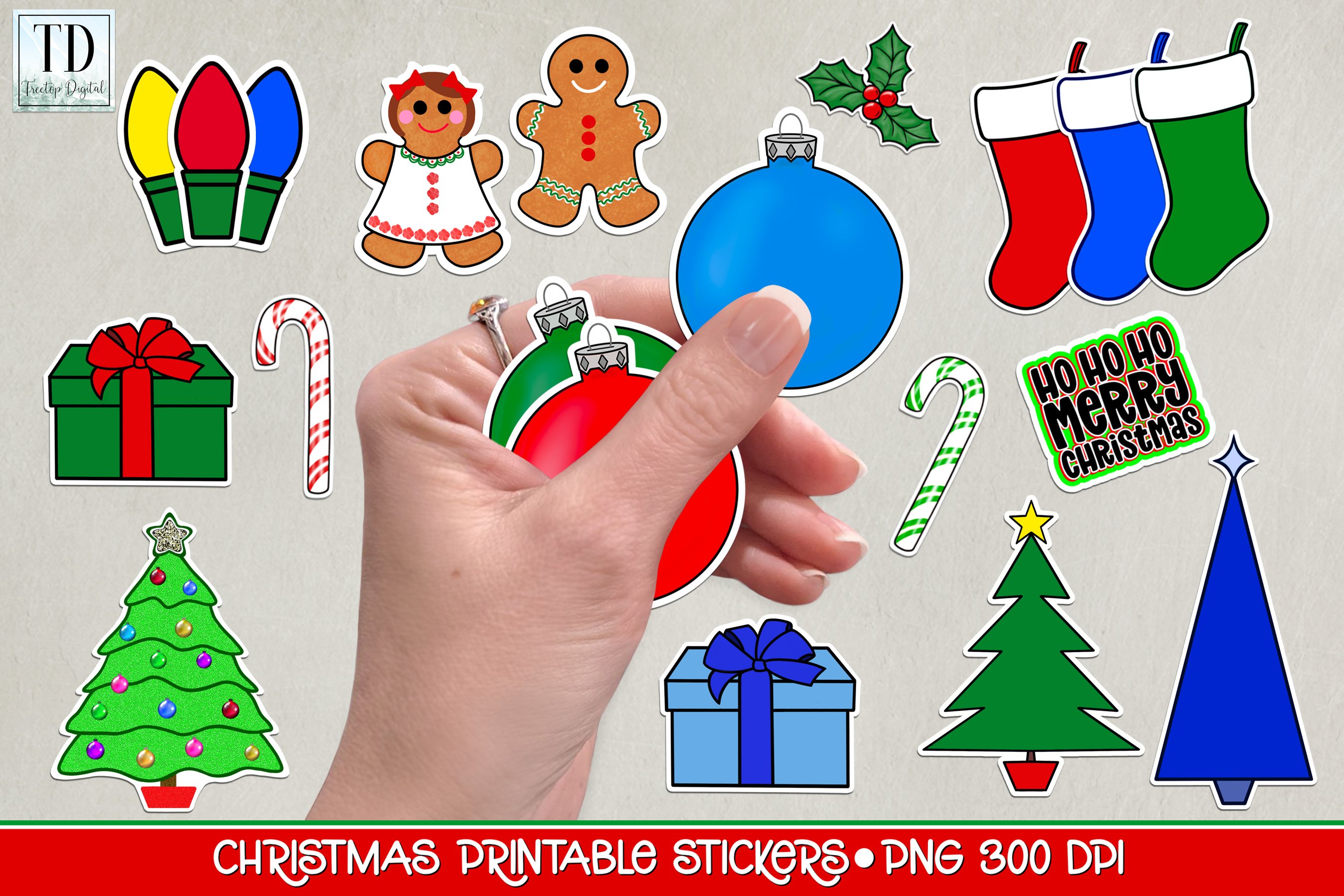 Christmas Stickers, Print Cut Christmas Stickers