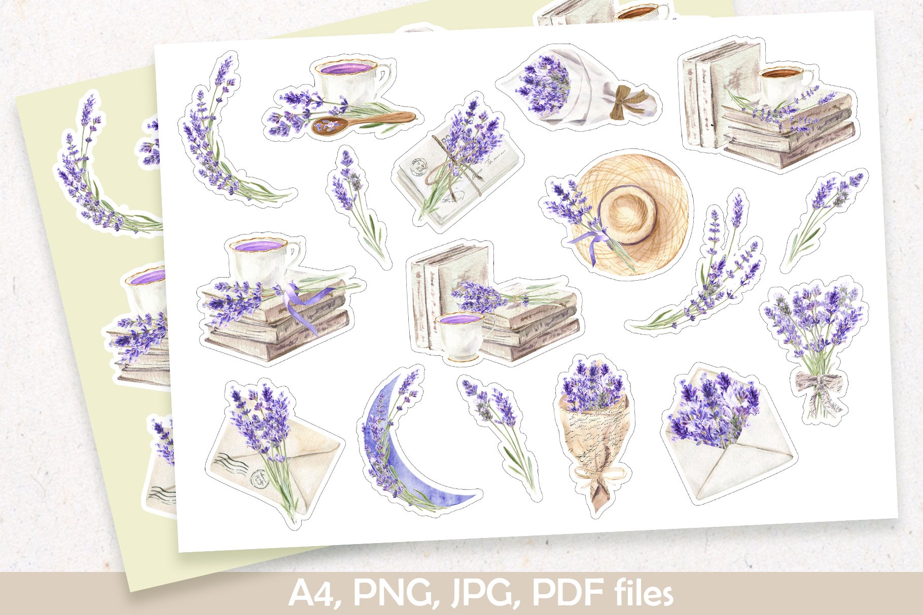 Lavender Printable Digital Stickers 3
