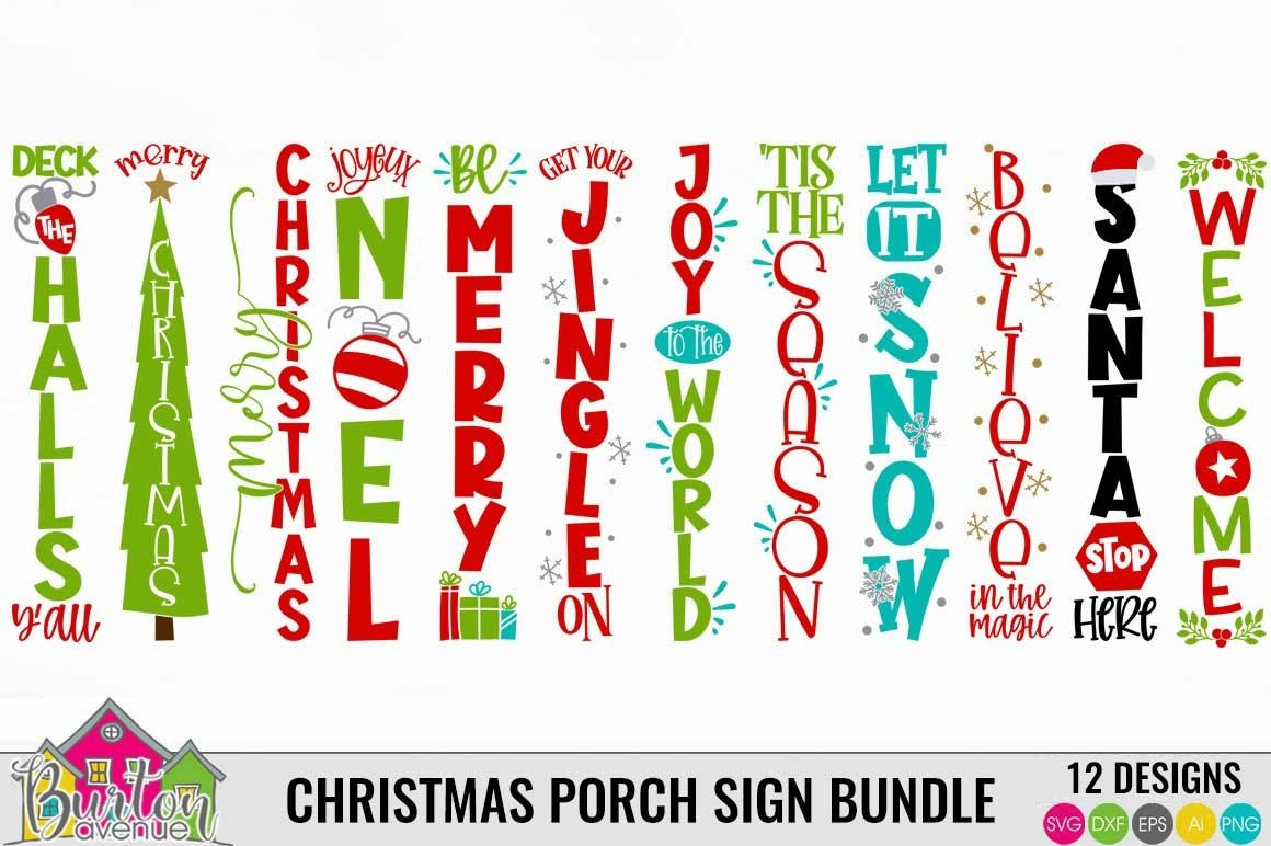 Christmas Porch Signs SVG Bundle