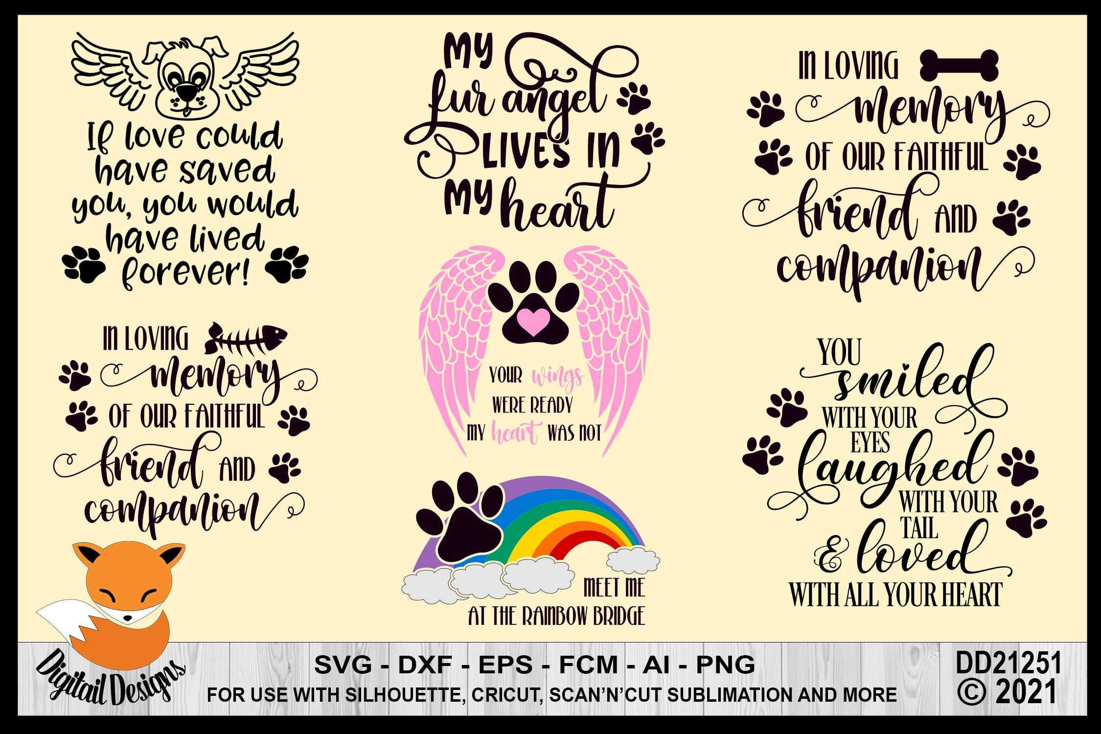 Pet Memorial SVG Quotes Bundle 3