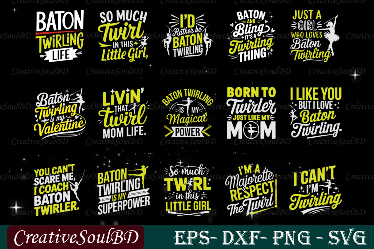 Baton Twirling SVG Bundle Cut File, Baton Svg, Twirling Svg,