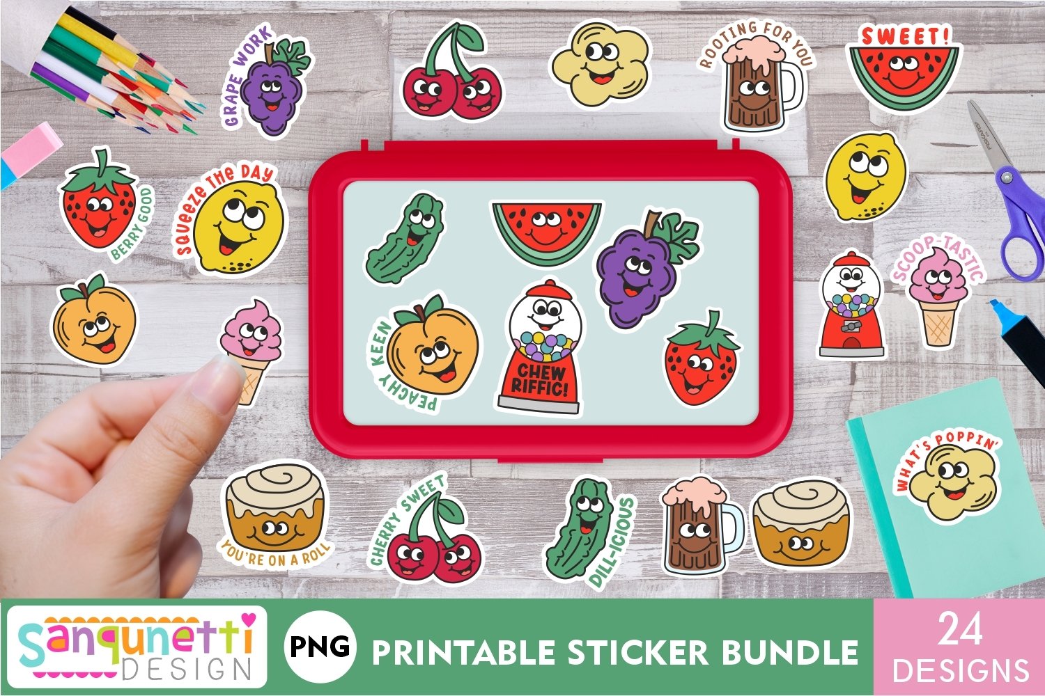 Retro Food and Drink Stickers | Reward PNG stickers