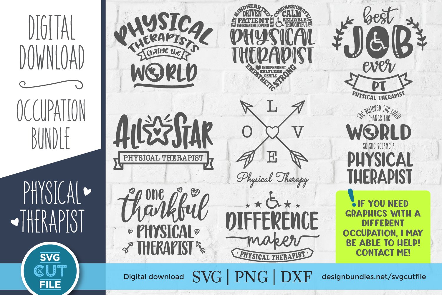 Physical therapist svg bundle - a physical therapy svg pack