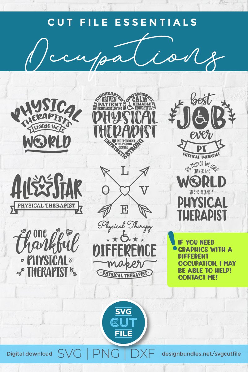 Physical therapist svg bundle - a physical therapy svg pack 2