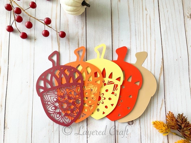 3D Fall Mandala Layered Bundle Digital Cut File 2