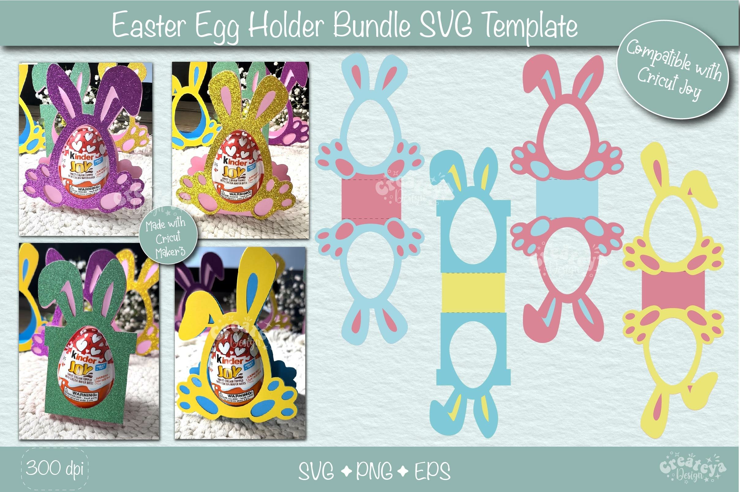 Big Easter Paper Cut Bundle SVG| Easter Candy egg Holder 2