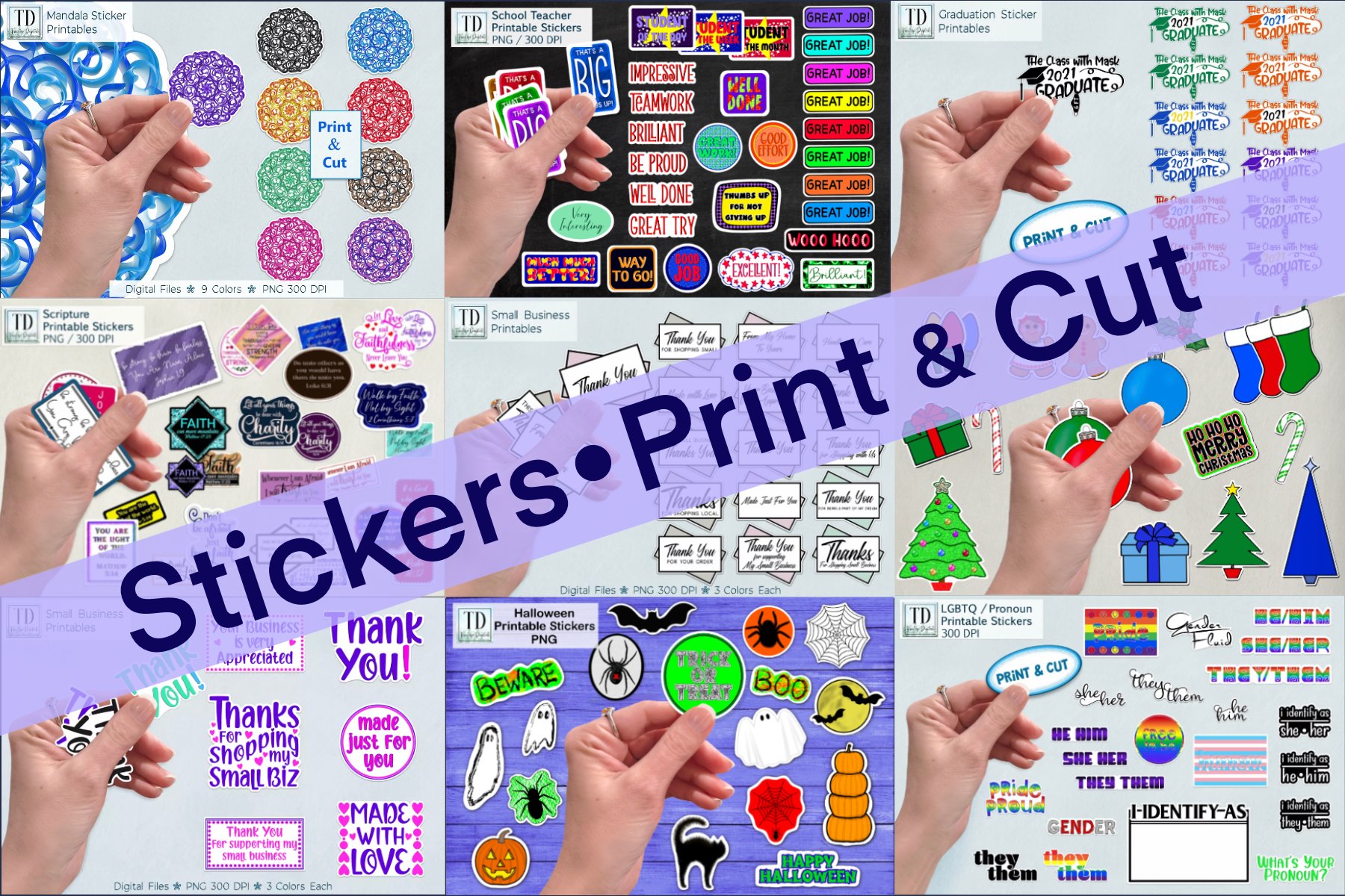 Print Cut Sticker Bundle, Christmas, LGBTQ, School, Bible