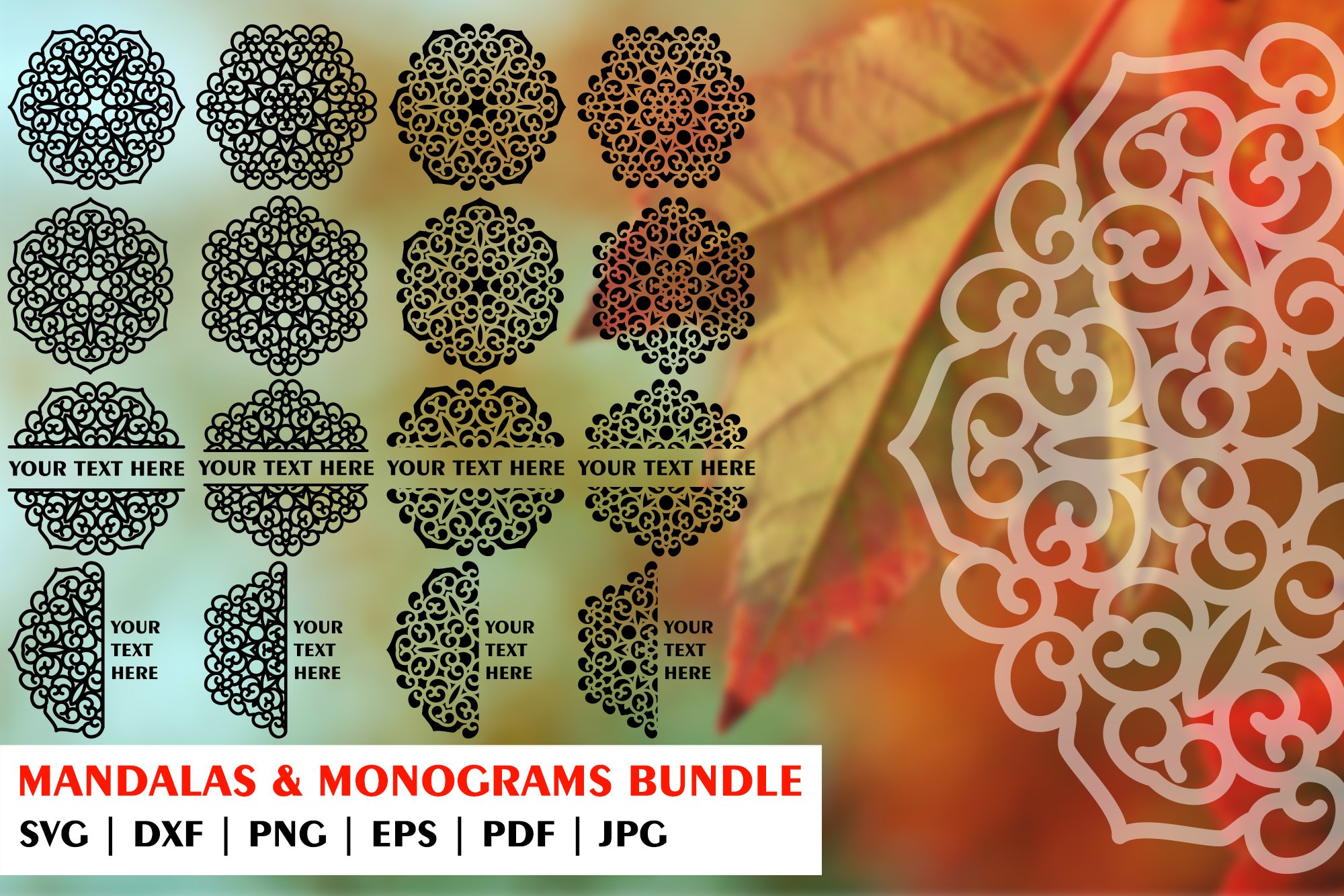 Mandala Monogram SVG, Mandala Monogram Bundle, Mandala SVG