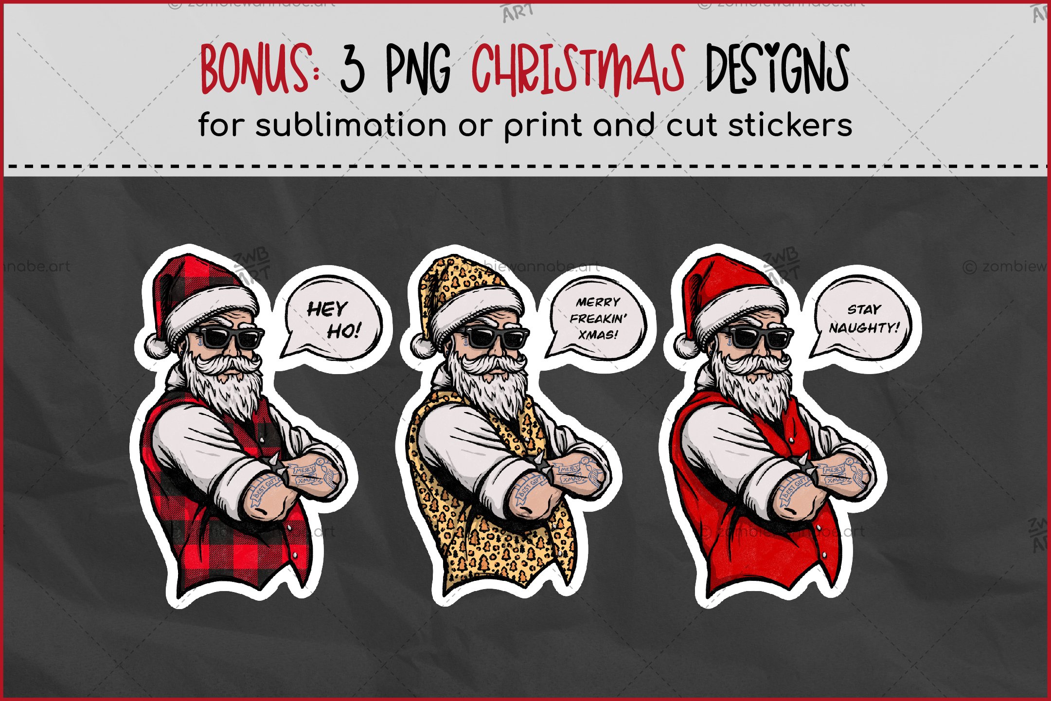 Cool Christmas Bundle for Crafters - Bikers, Gnomes   Skulls 3
