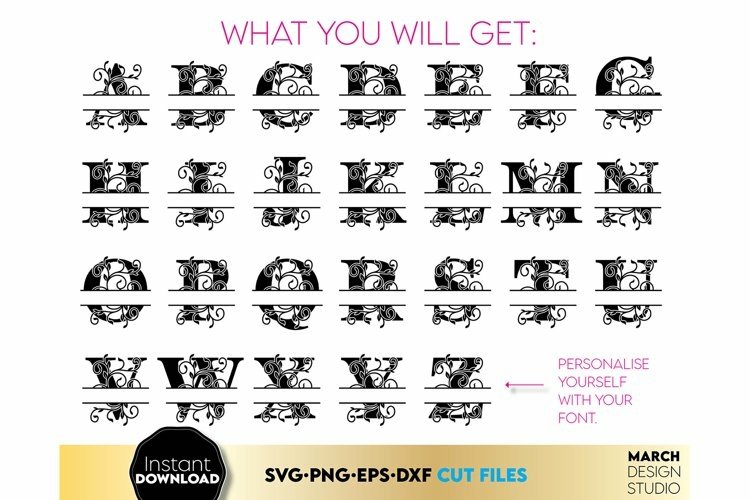 Monogram SVG Bundle | Split Monogram | Family Sign SVG | PNG 2