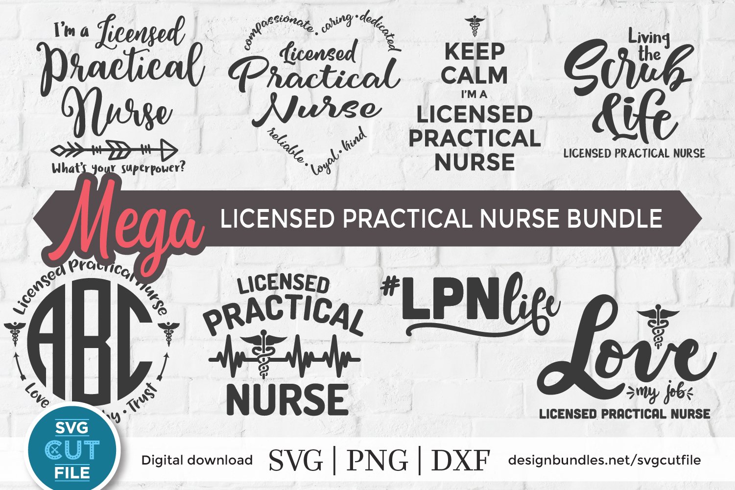 LPN svg bundle - 8 licensed practical nurse svg files