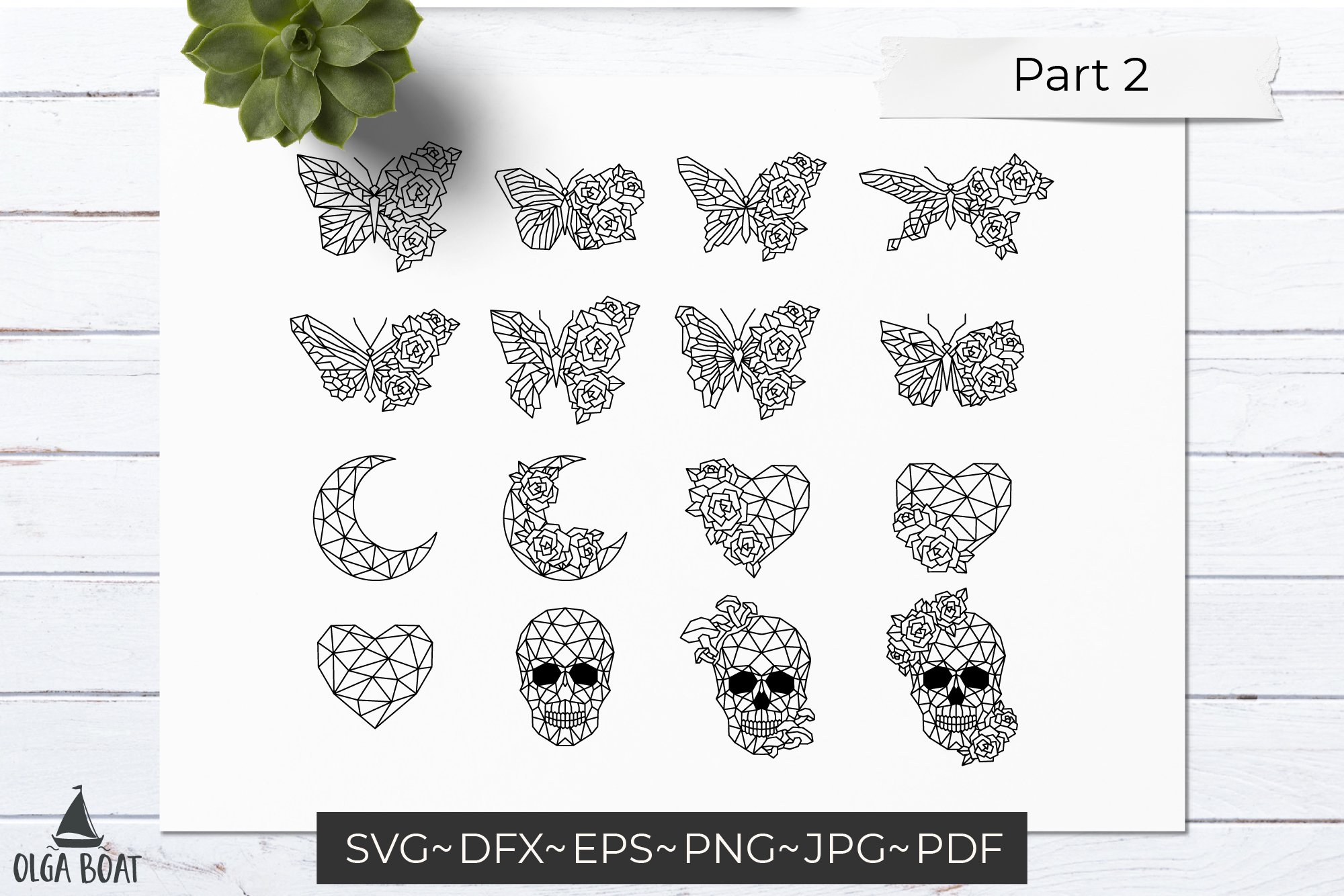 Boho illustration Floral Animal | Boho Bundle svg 3
