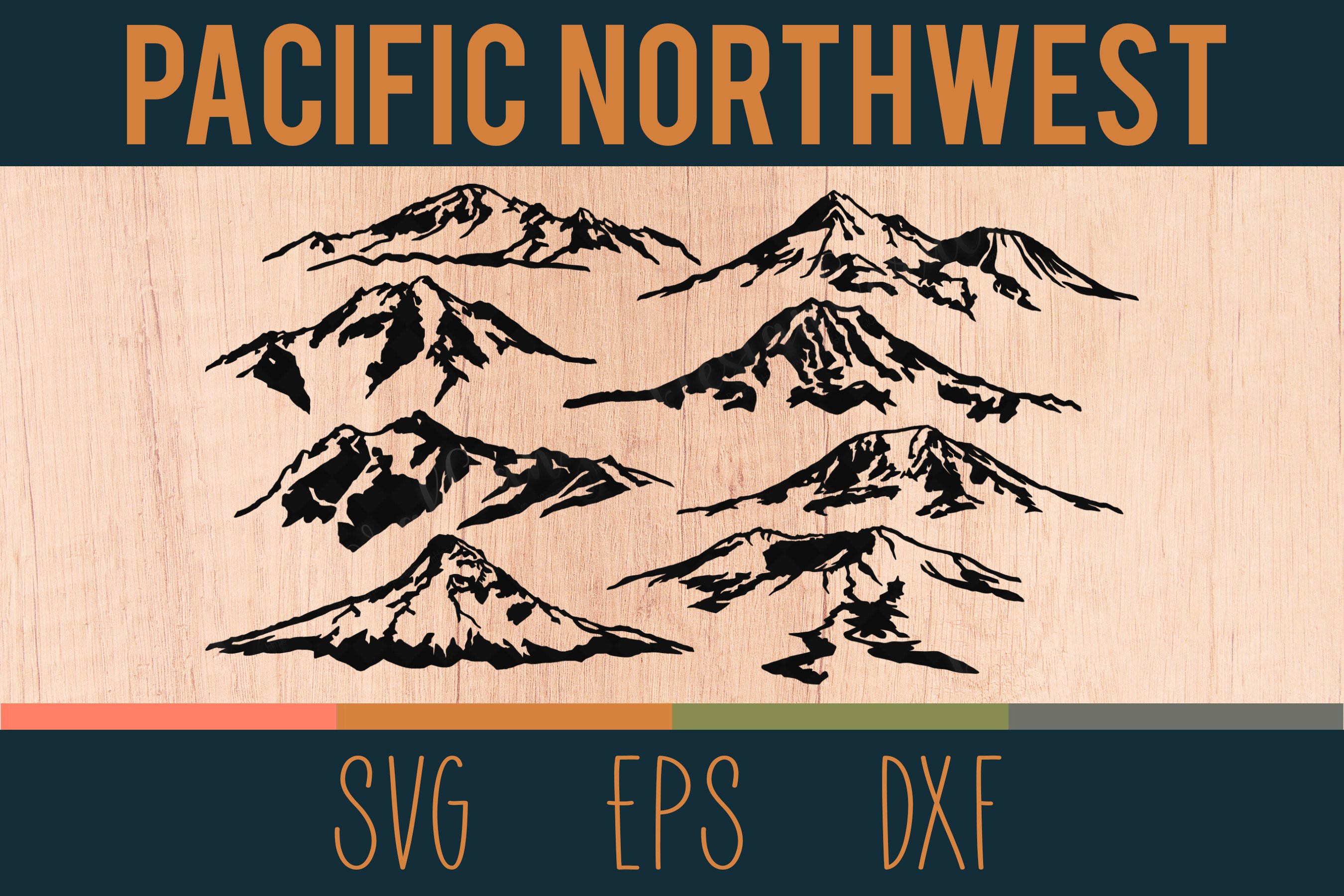 Pacific Northwest Peaks SVG Bundle - 8 Mountains