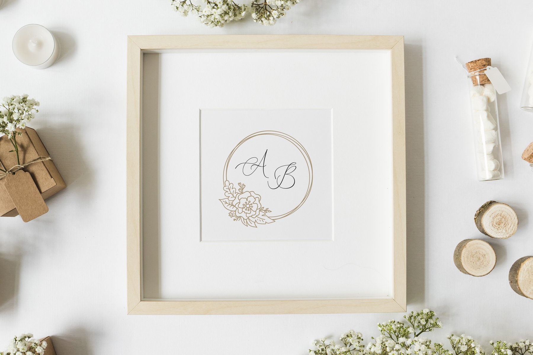 Floral Wreath frame SVG bundle, Floral Monogram, flower svg 3