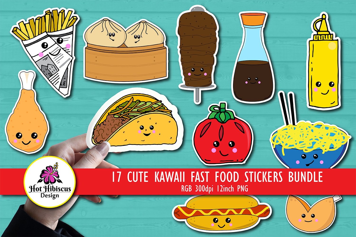 Kawaii Food Stickers, British Fast Food Planner Stickers