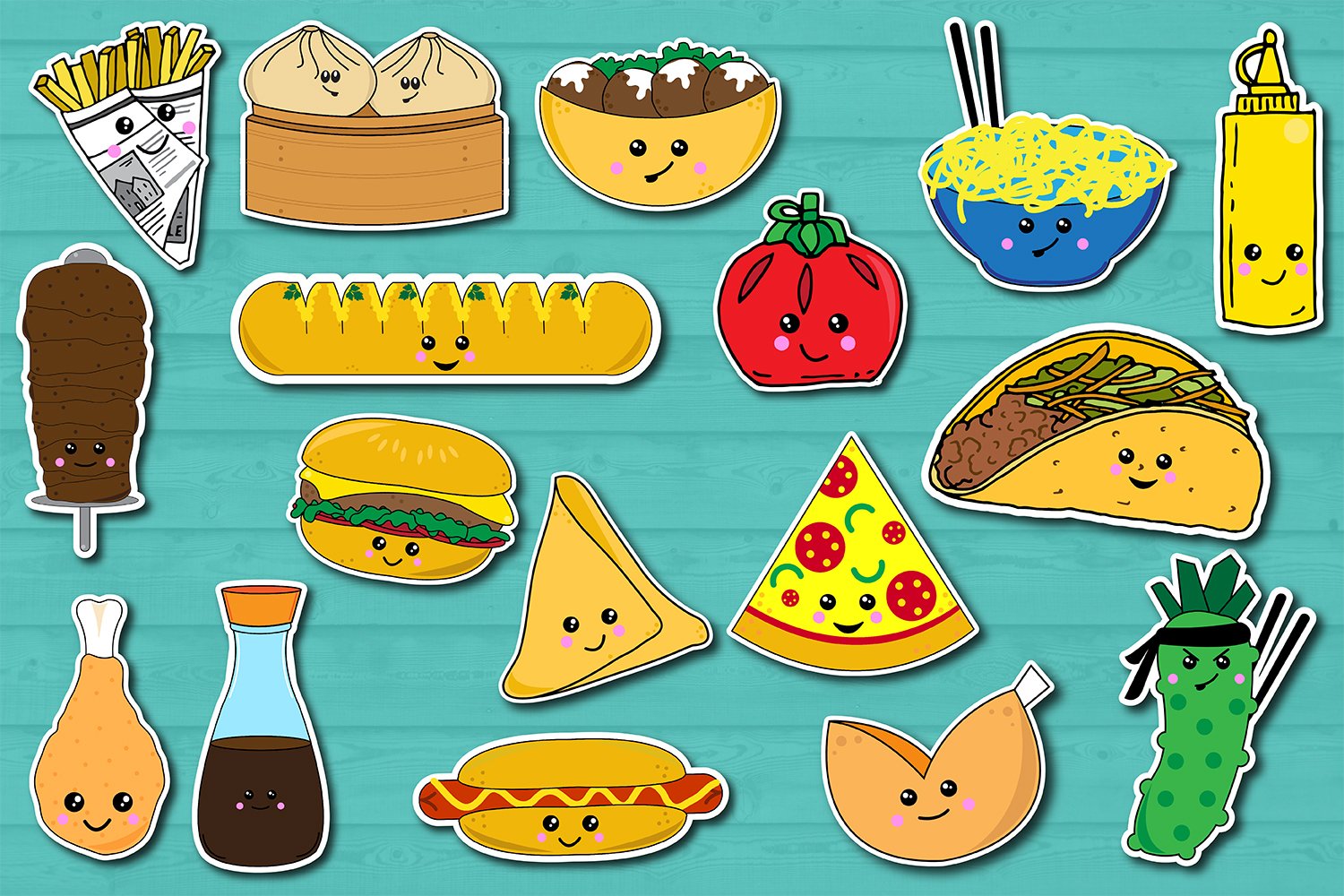 Kawaii Food Stickers, British Fast Food Planner Stickers 3
