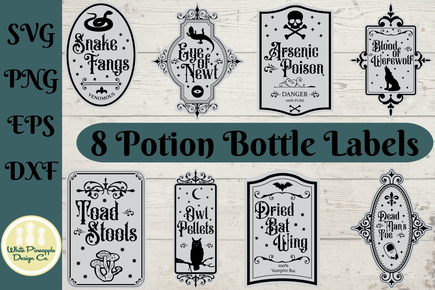 Halloween Potion Bottle Label Cut Files | SVG, PNG, EPS, DXF
