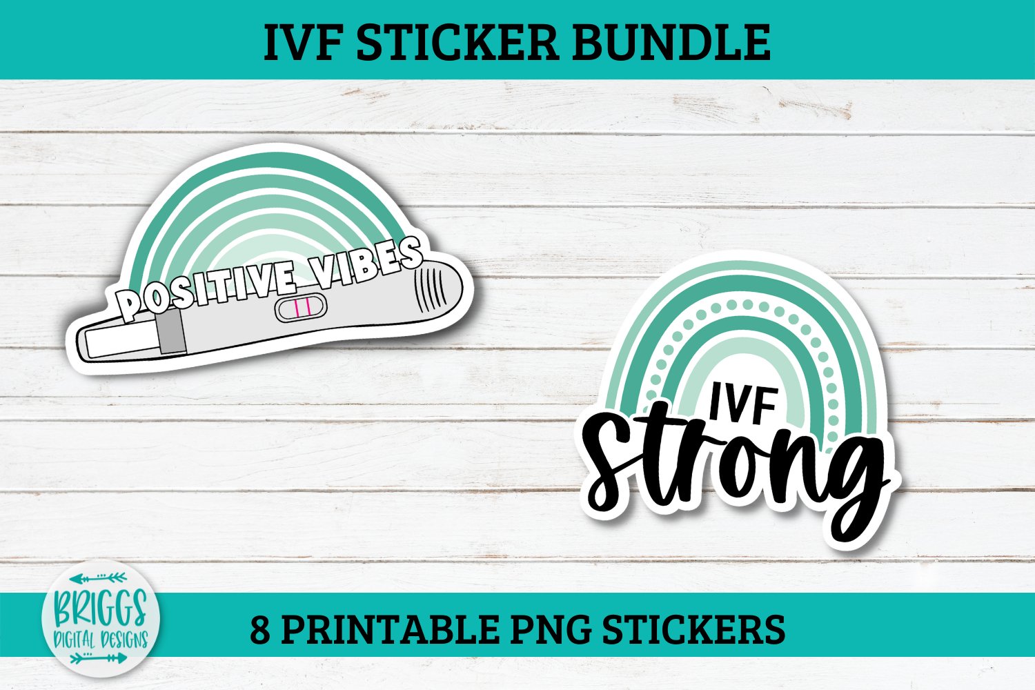 IVF   Infertility Printable Sticker Bundle | 8 png stickers 3