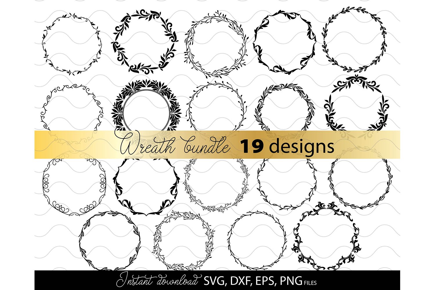 Wreath Bundle | Monogram Frame Bundle | Floral Circle Frame 2