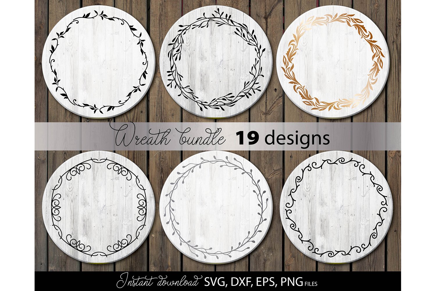 Wreath Bundle | Monogram Frame Bundle | Floral Circle Frame 3