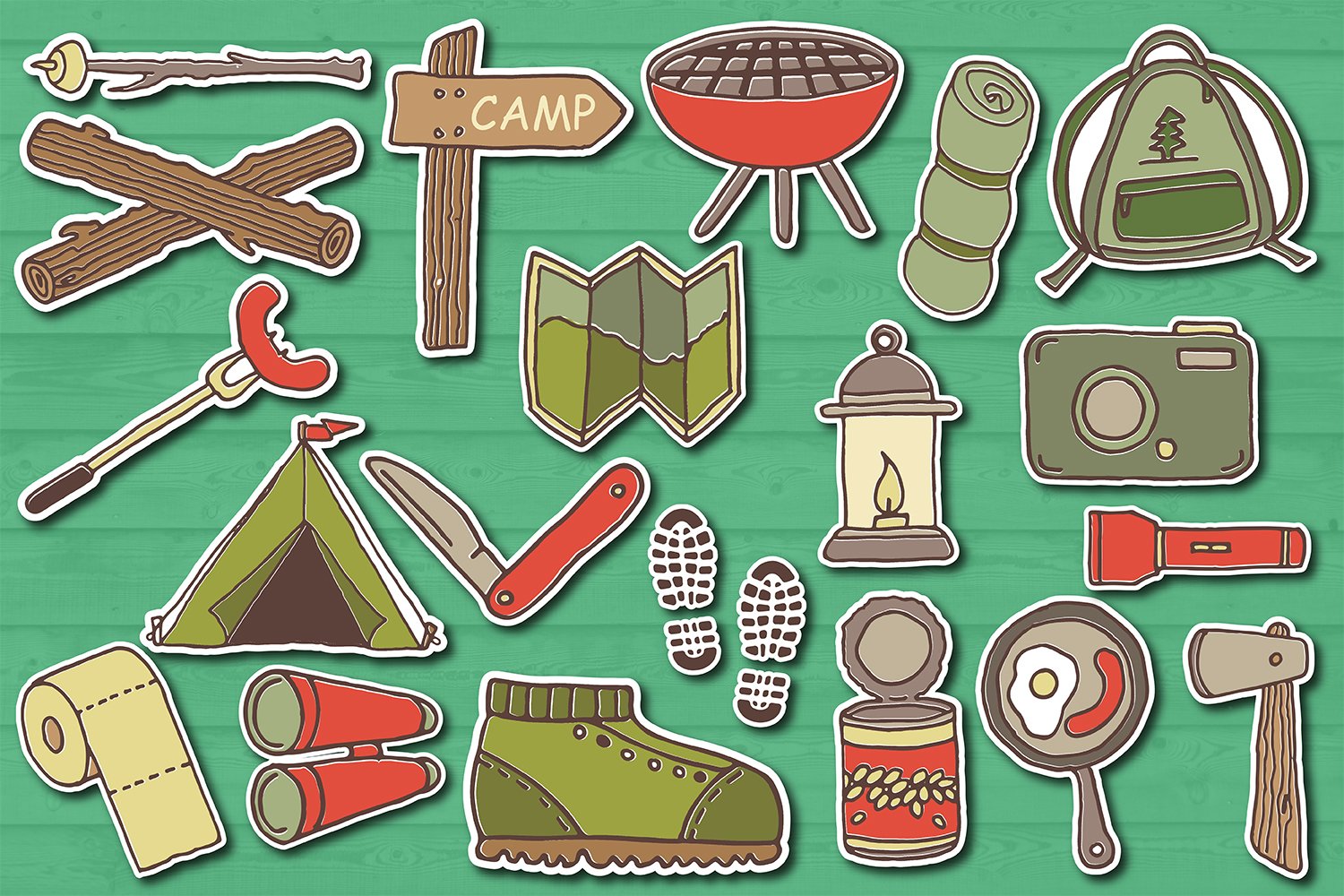 Camping Planner Stickers Bundle, Printable Camping Stickers 2