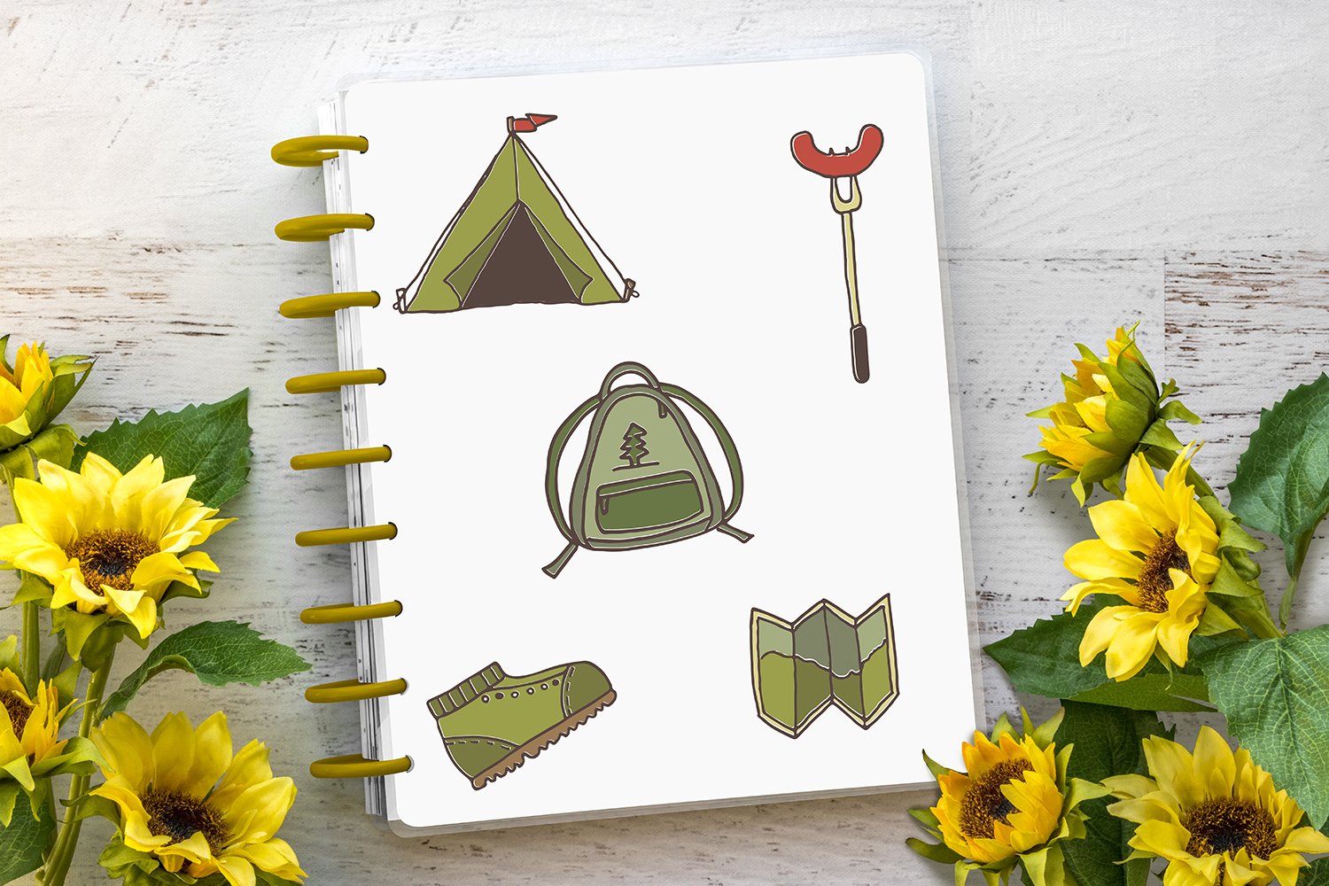 Camping Planner Stickers Bundle, Printable Camping Stickers 3