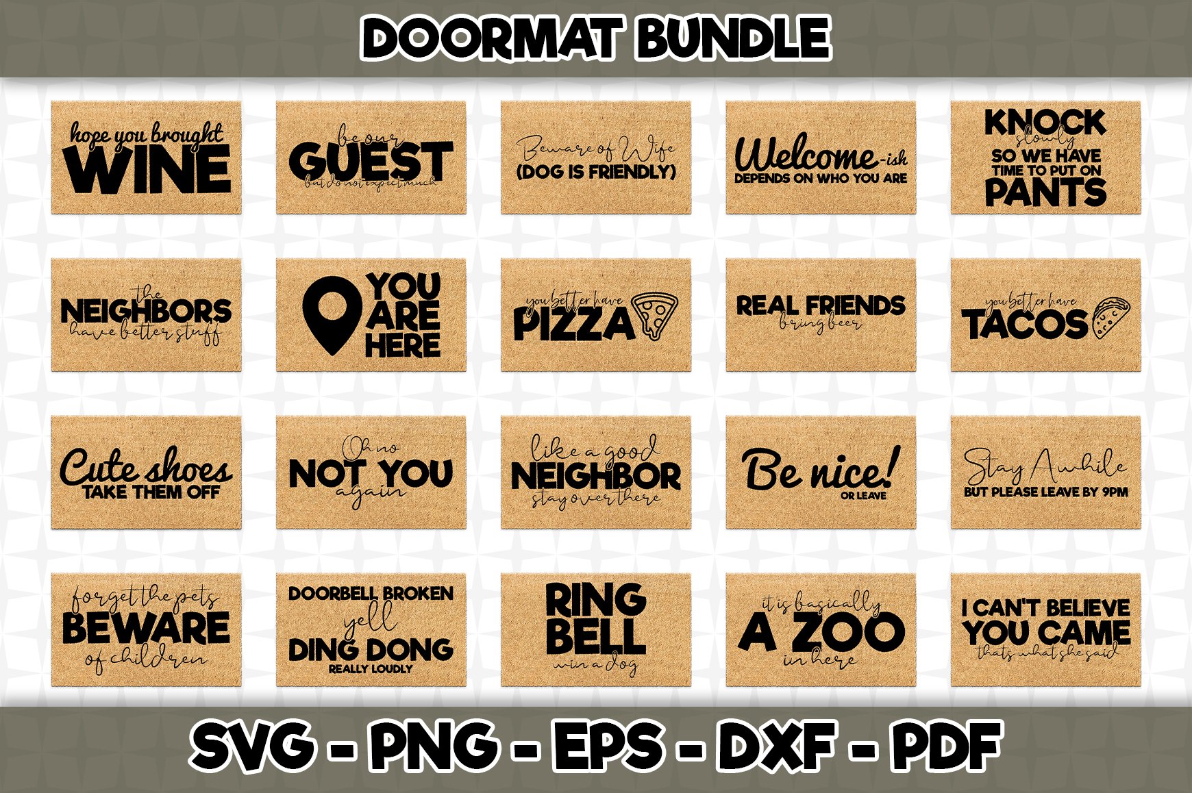 Doormat SVG Bundle - 20 Designs Included - SVG Cut Files