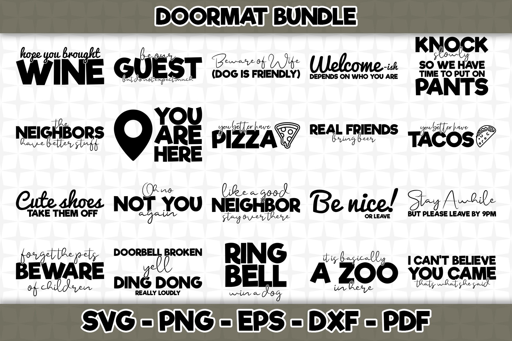 Doormat SVG Bundle - 20 Designs Included - SVG Cut Files 2