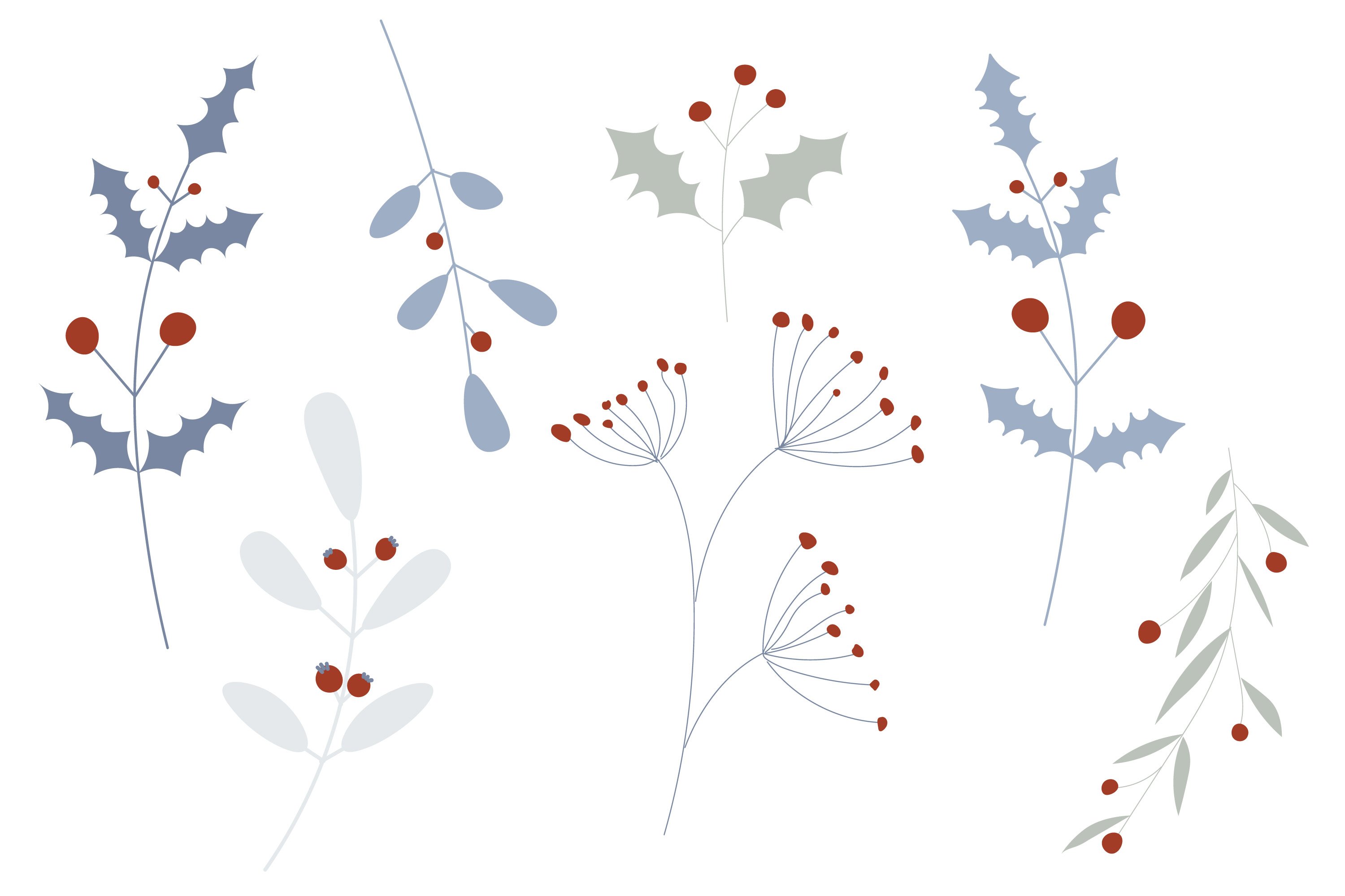 Flora and Abstract Shapes SVG and PNG Cut 2