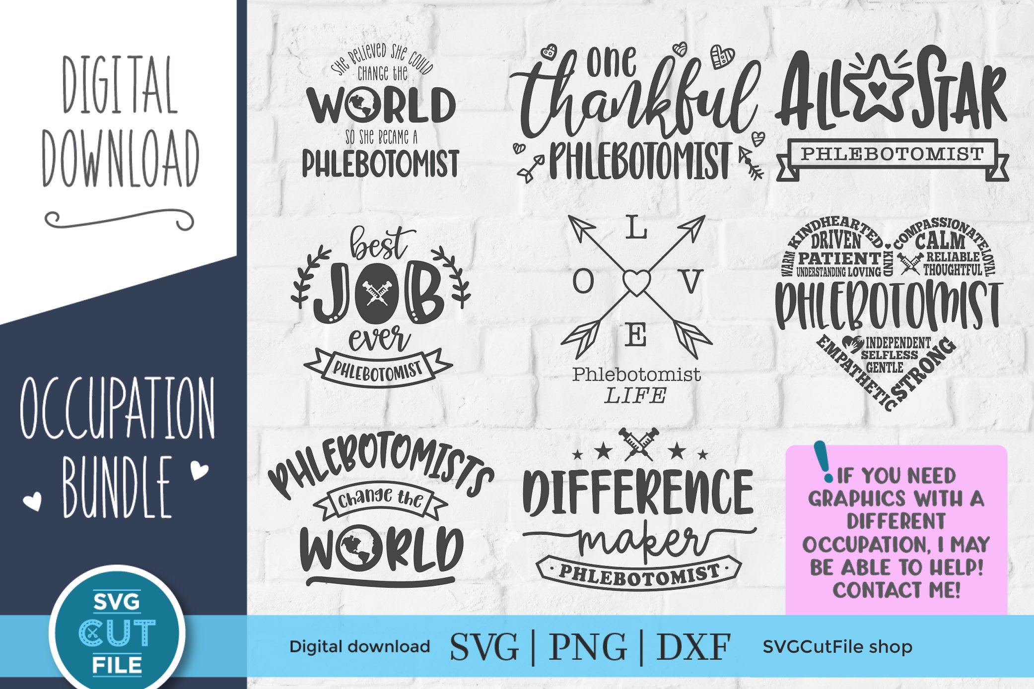 Phlebotomist SVG bundle -8 phlebotomy svg files for crafters