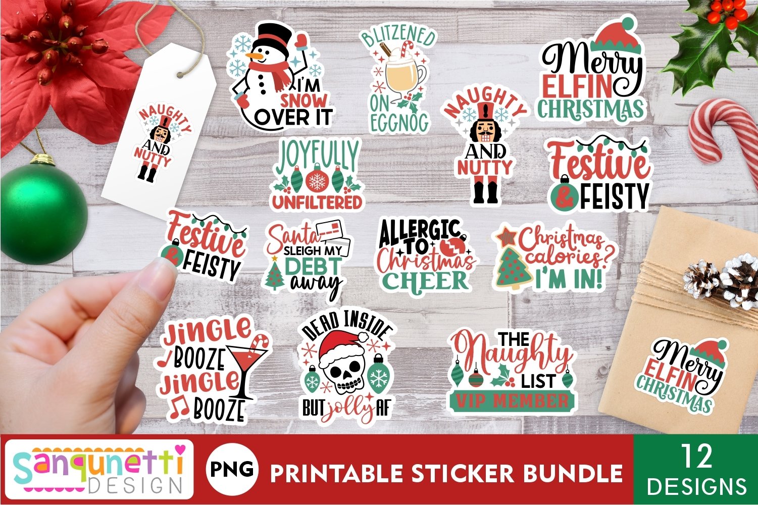Funny Christmas stickers| Sarcastic Christmas PNG stickers