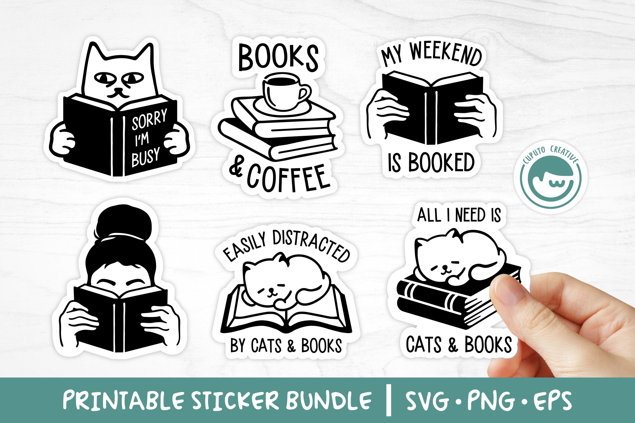 Reading Book Stickers Bundle SVG