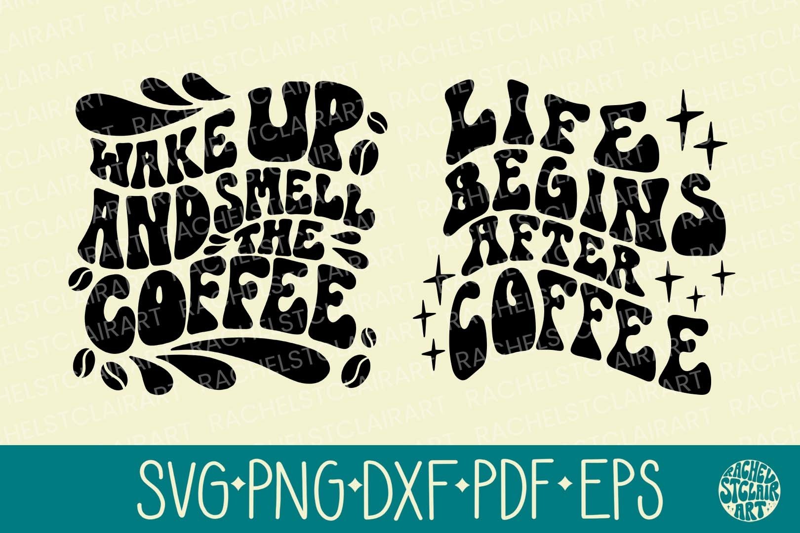 Retro Coffee Quotes SVG Bundle, Groovy 70s - 10 designs 2