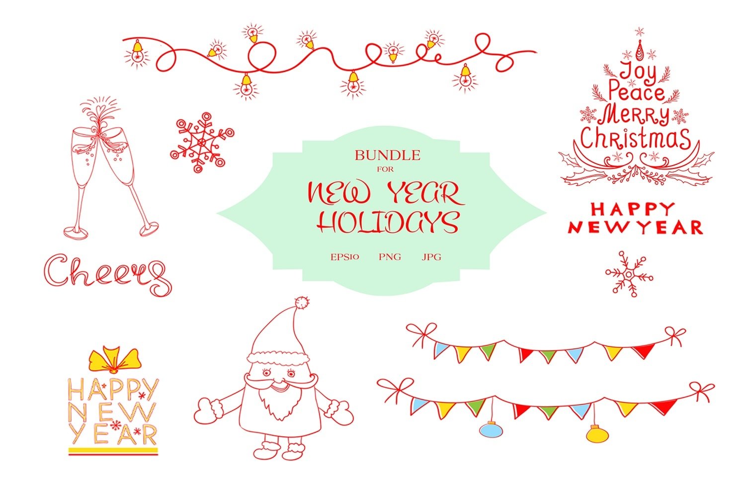 Christmas Bundle of 30 Cute Designs in SVG EPS PDF PNG JPG 2