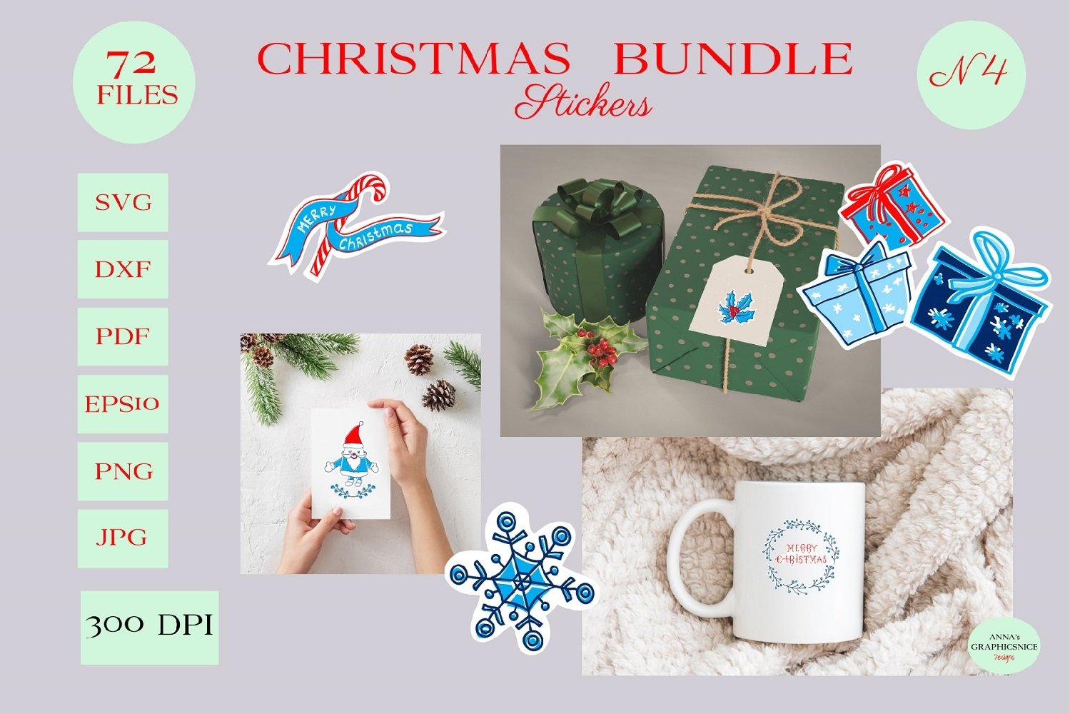 Christmas Bundle of 30 Cute Designs in SVG EPS PDF PNG JPG 3