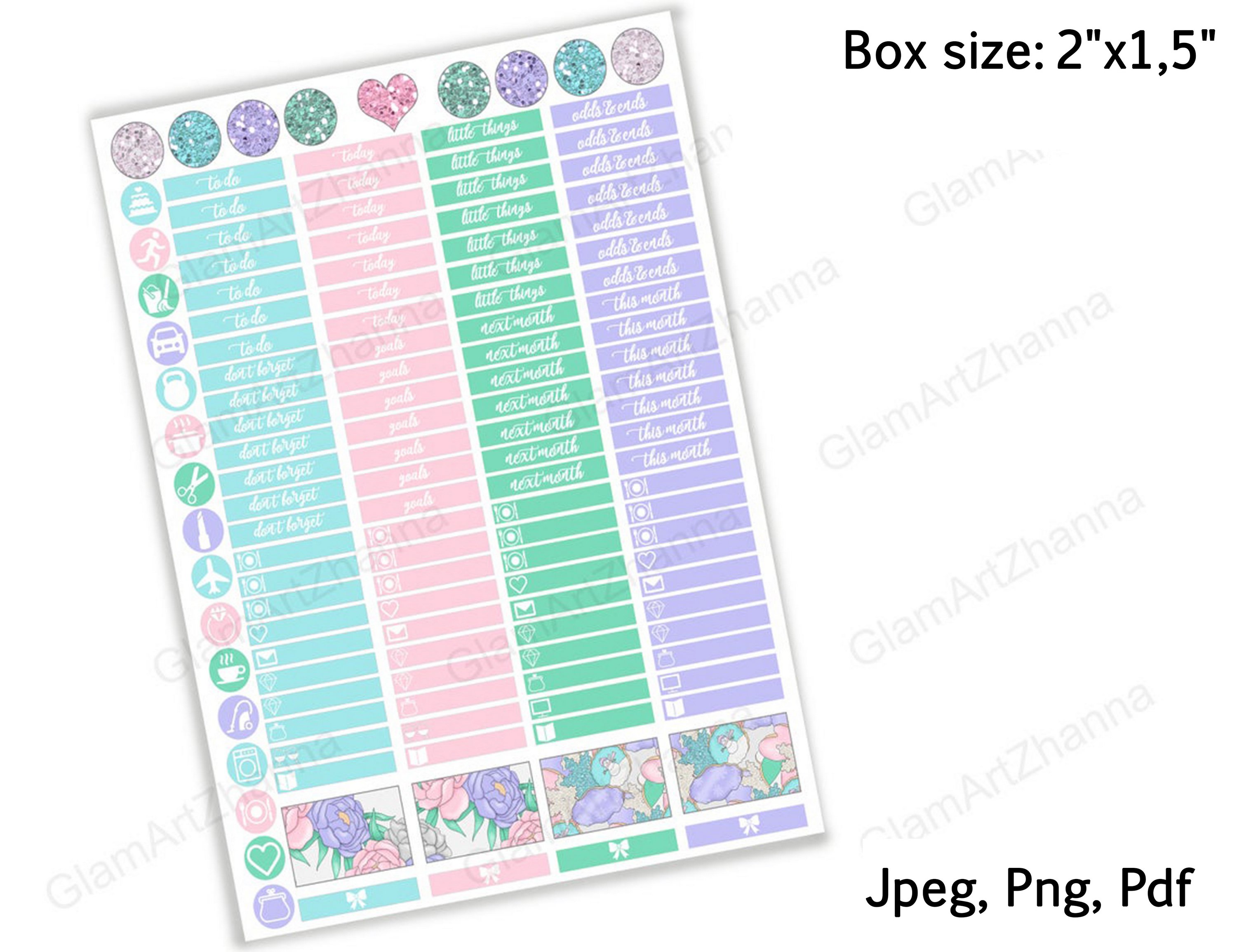 Cozy Winter Sweet Printable Stickers Box Size 2"x1,5" 2