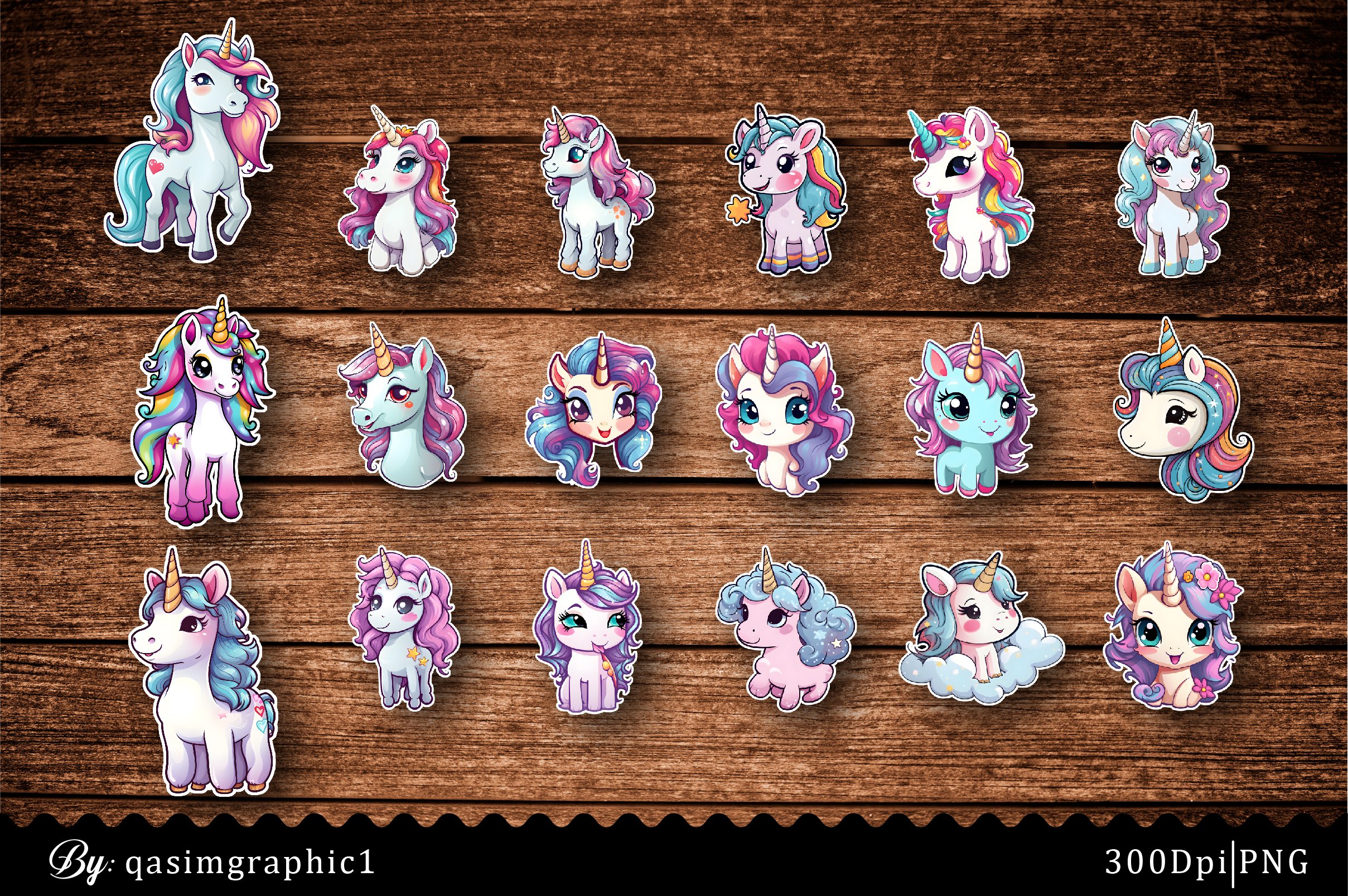 Cute Unicorn Printable Stickers 2