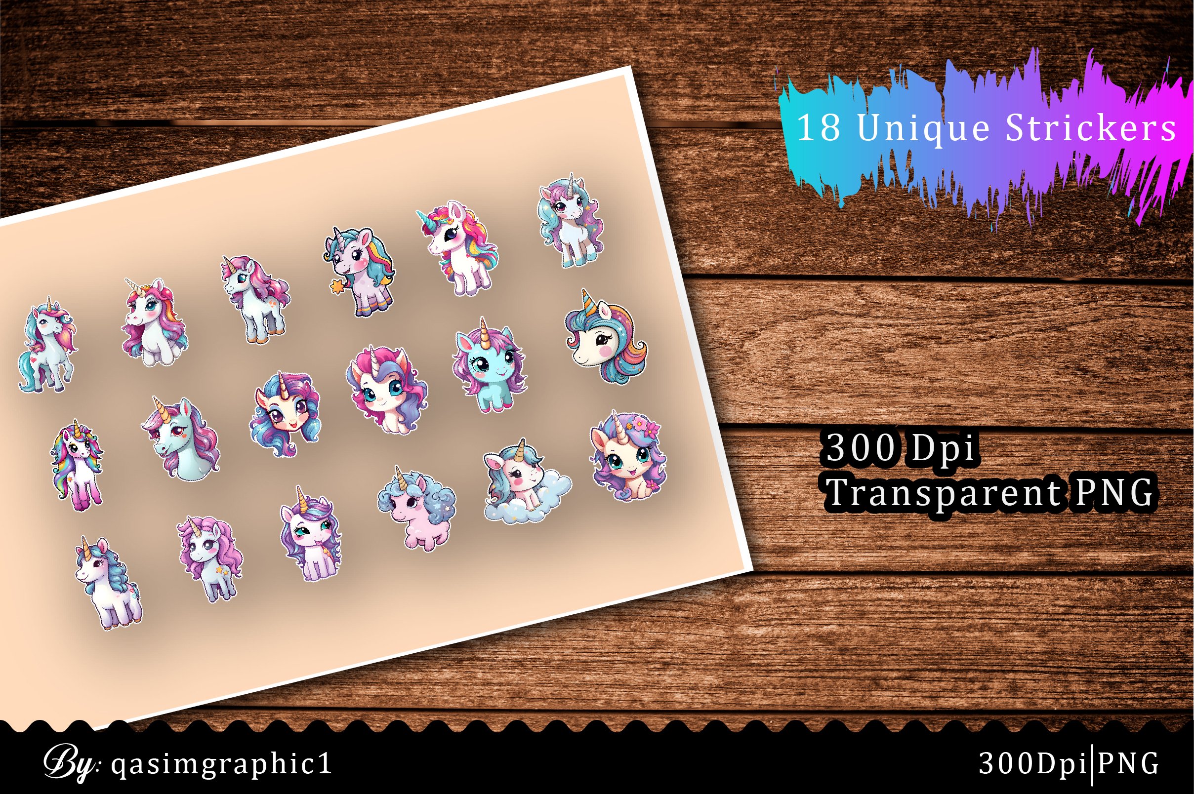 Cute Unicorn Printable Stickers 3