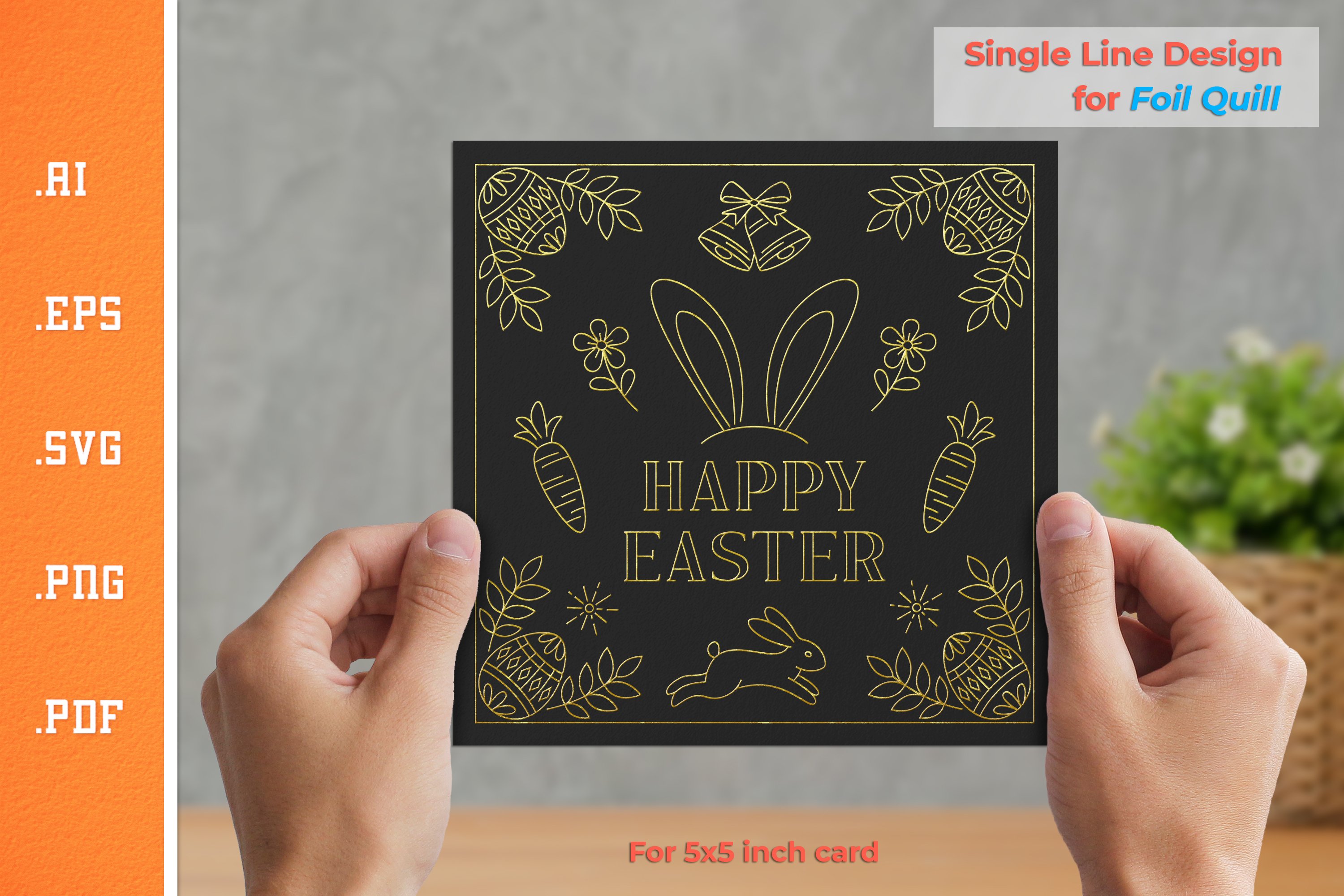 Single Line Design Easter Cards for Foil Quill BUNDLE 2