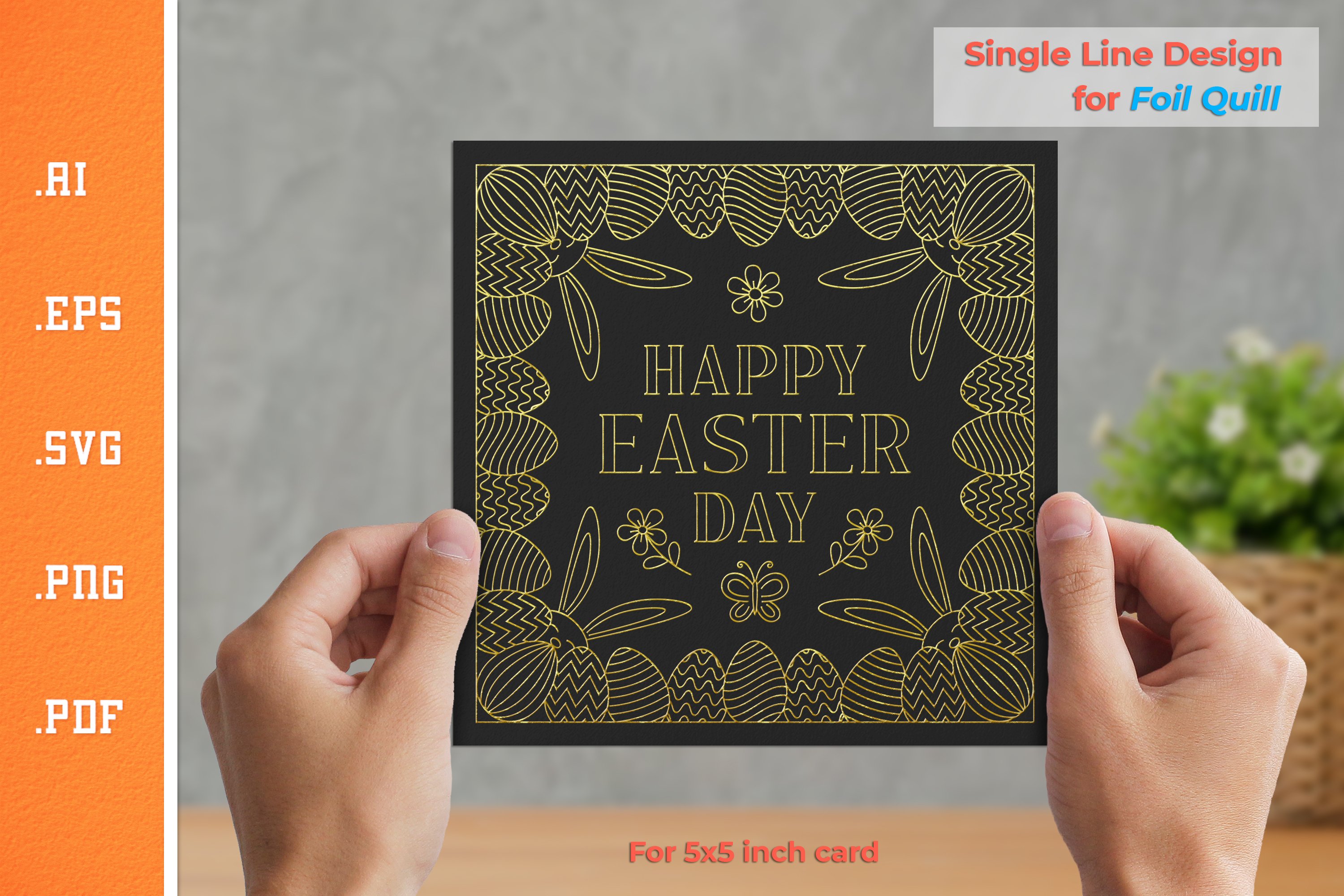 Single Line Design Easter Cards for Foil Quill BUNDLE 3