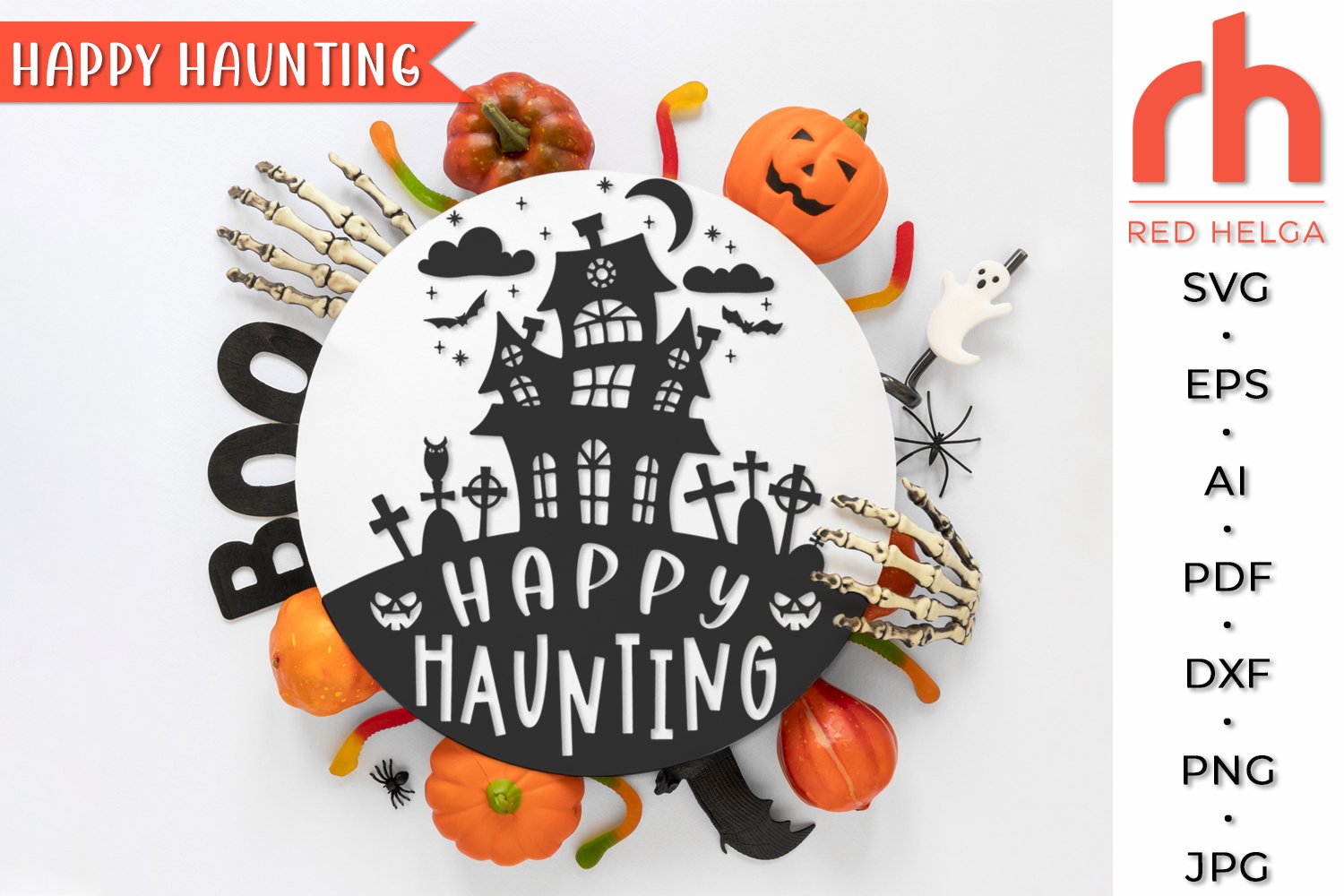 Halloween Signs SVG Bundle - Round Hanger Cut File 3