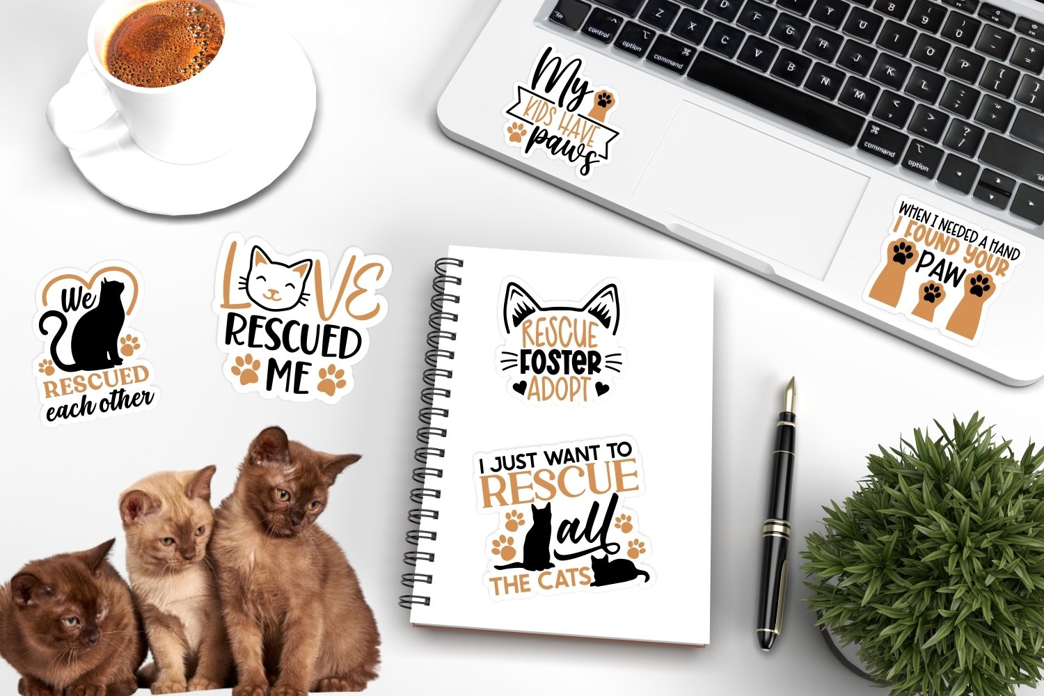 Rescue Cat Stickers | Cat sticker bundle 2