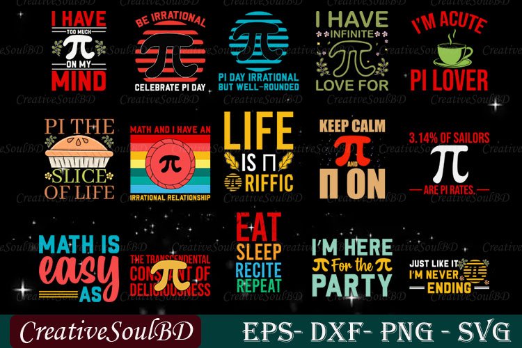 Happy Pi Day SVG Bundle Cut File, Kids Pi Day Svg,