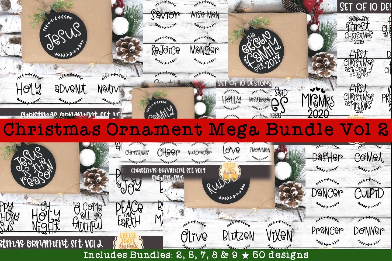 Christmas Ornament Mega Bundle Vol 2 | 50 Christmas SVG File