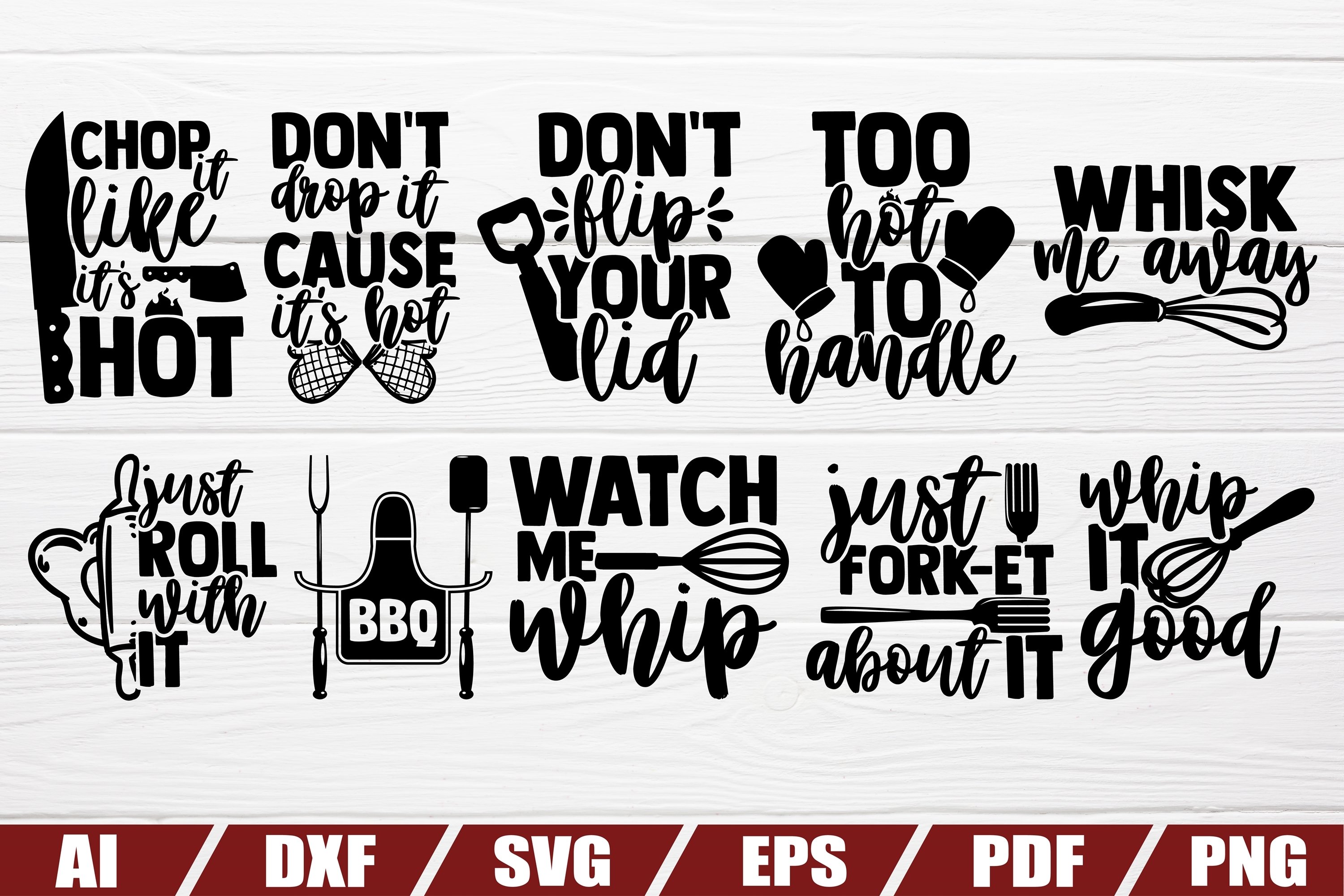 Kitchen bundle svg - 28 designs - cut file - dxf file - eps 3