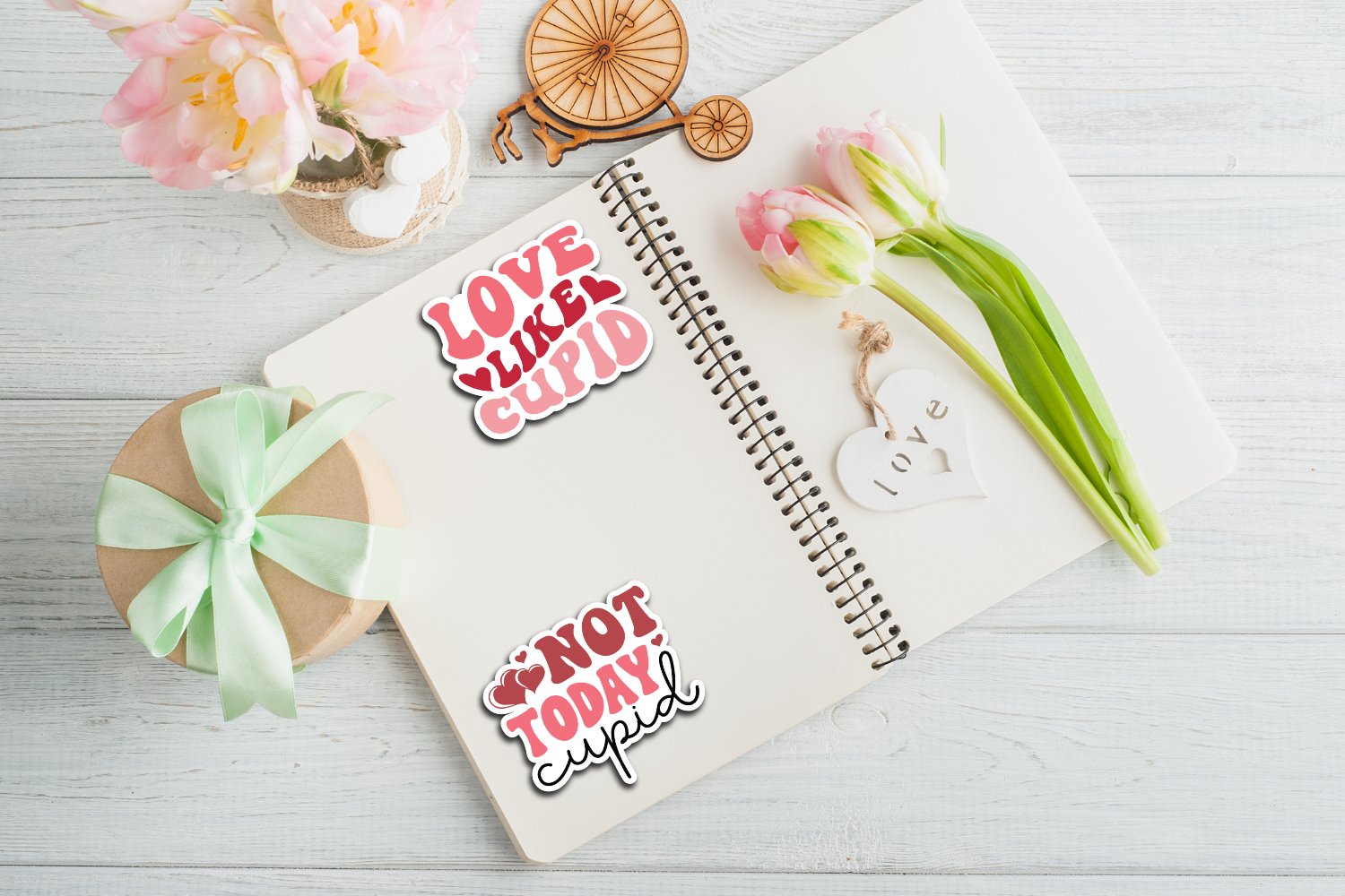 Retro Valentines Day Sticker Bundle, Retro Valentines PNG 3
