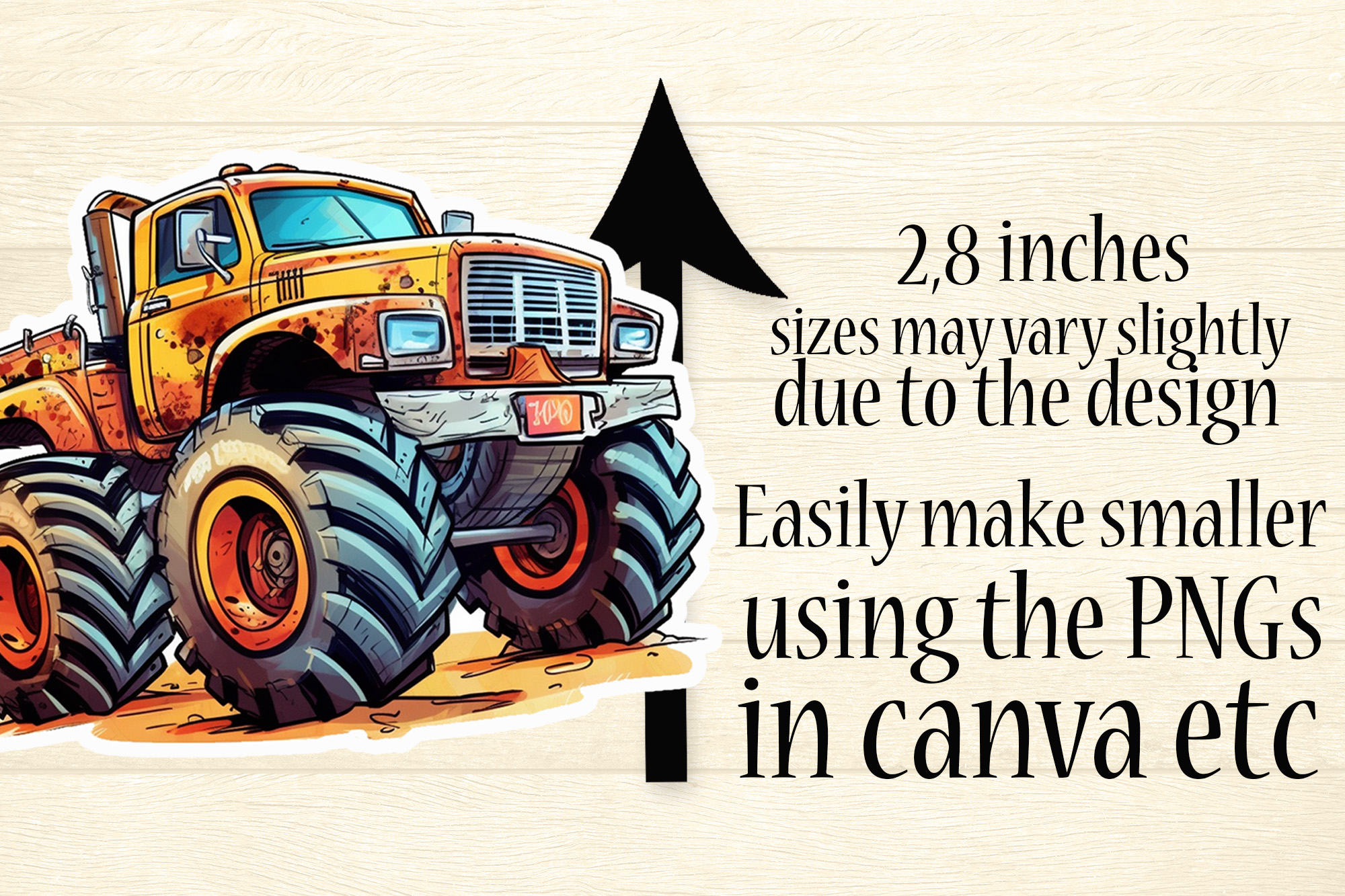 Printable Monster Truck Stickers - 20 Designs on 4 Sheets 3