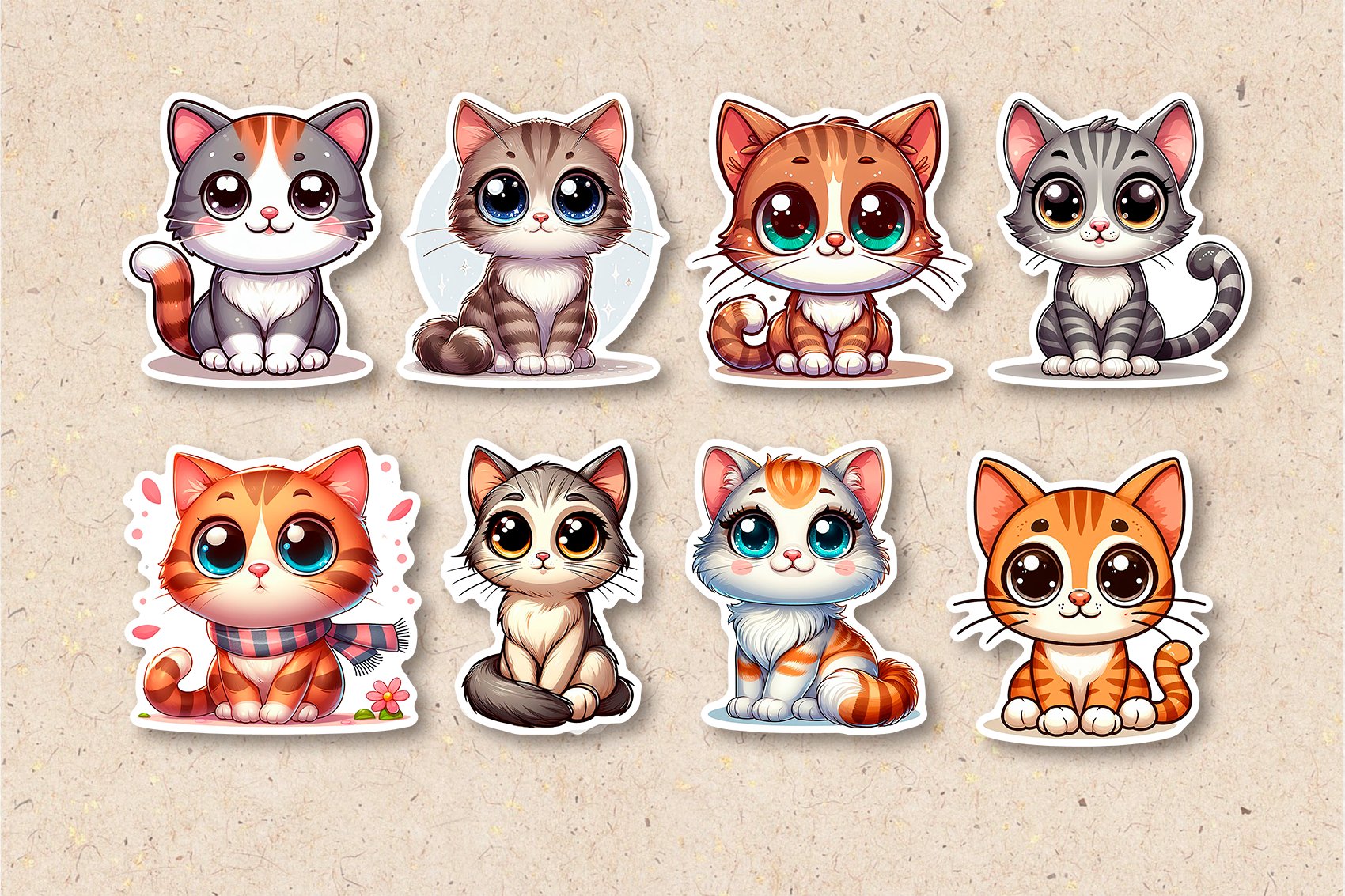 Cute Cat. Stickers design PNG 2