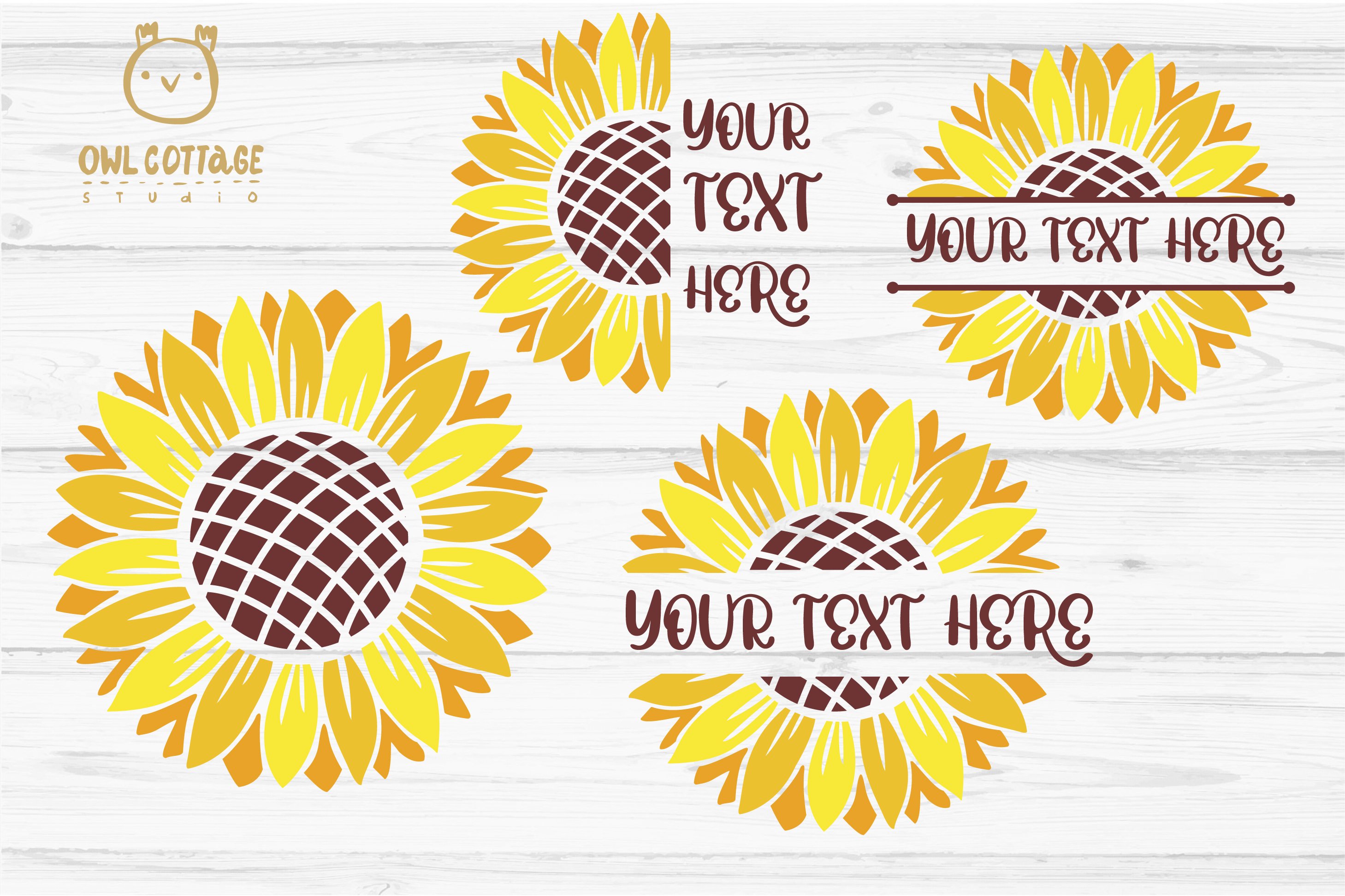 Sunflower Monograms svg, Sunflowers svg bundle 3