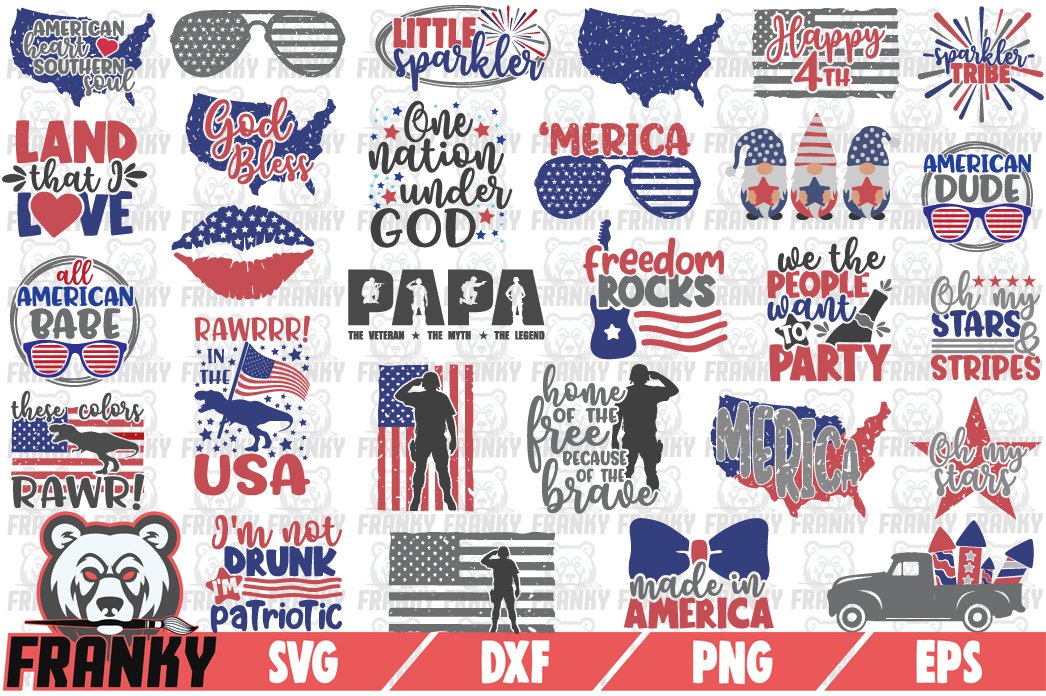4th of July SVG Bundle - 28 Designs - Cut files